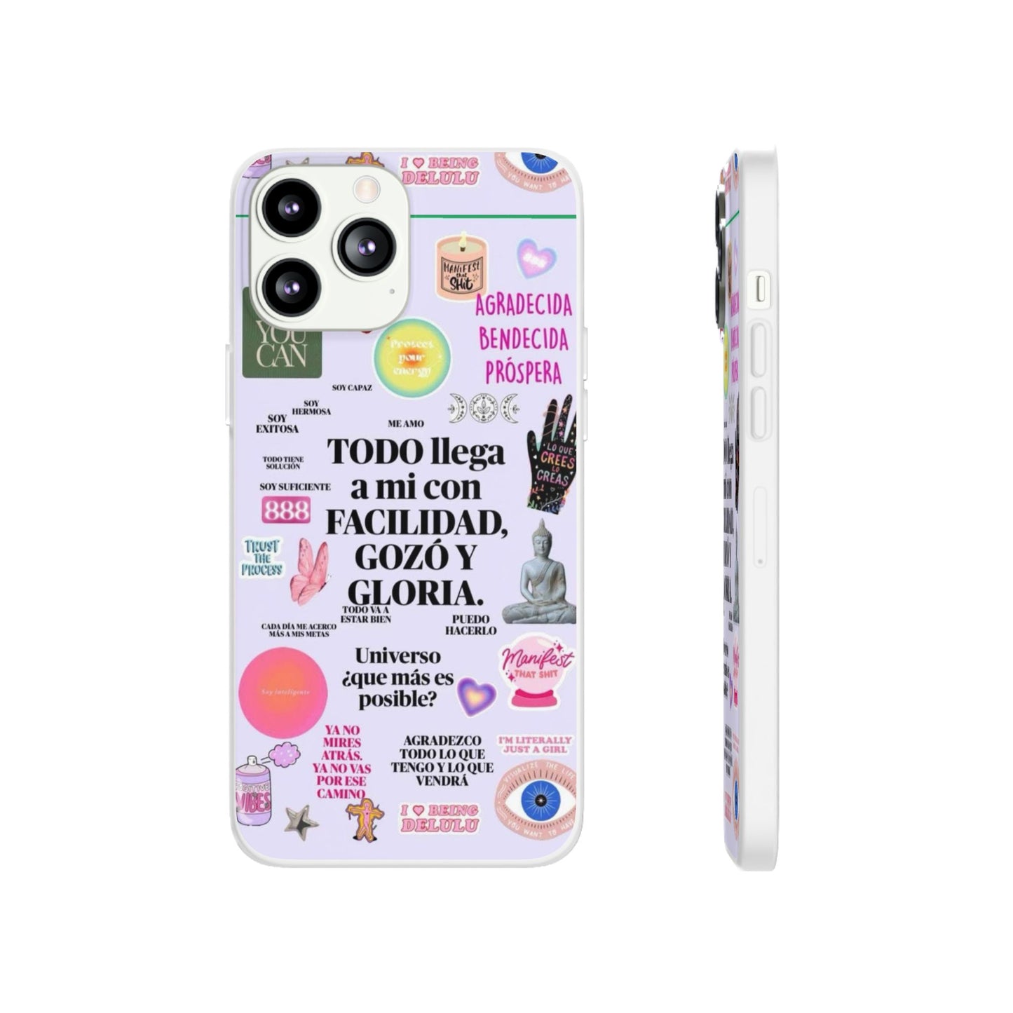 Positive Affirmation Flexi Cases for iPhone, Inspirational Phone Cover, Motivational Case, Gift for Her, Trendy Phone Protector