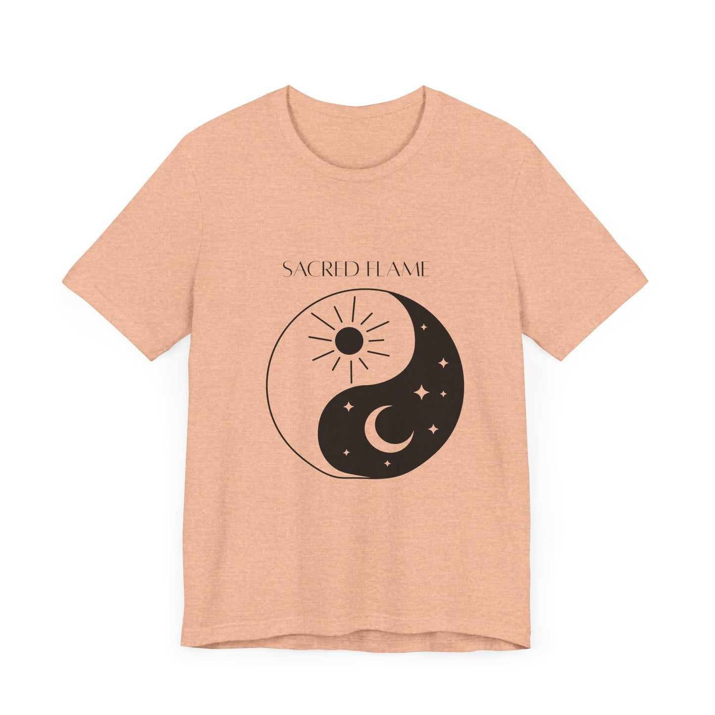 Sacred Flame Unisex Jersey Tee - Yin Yang Design for Spiritual Vibes