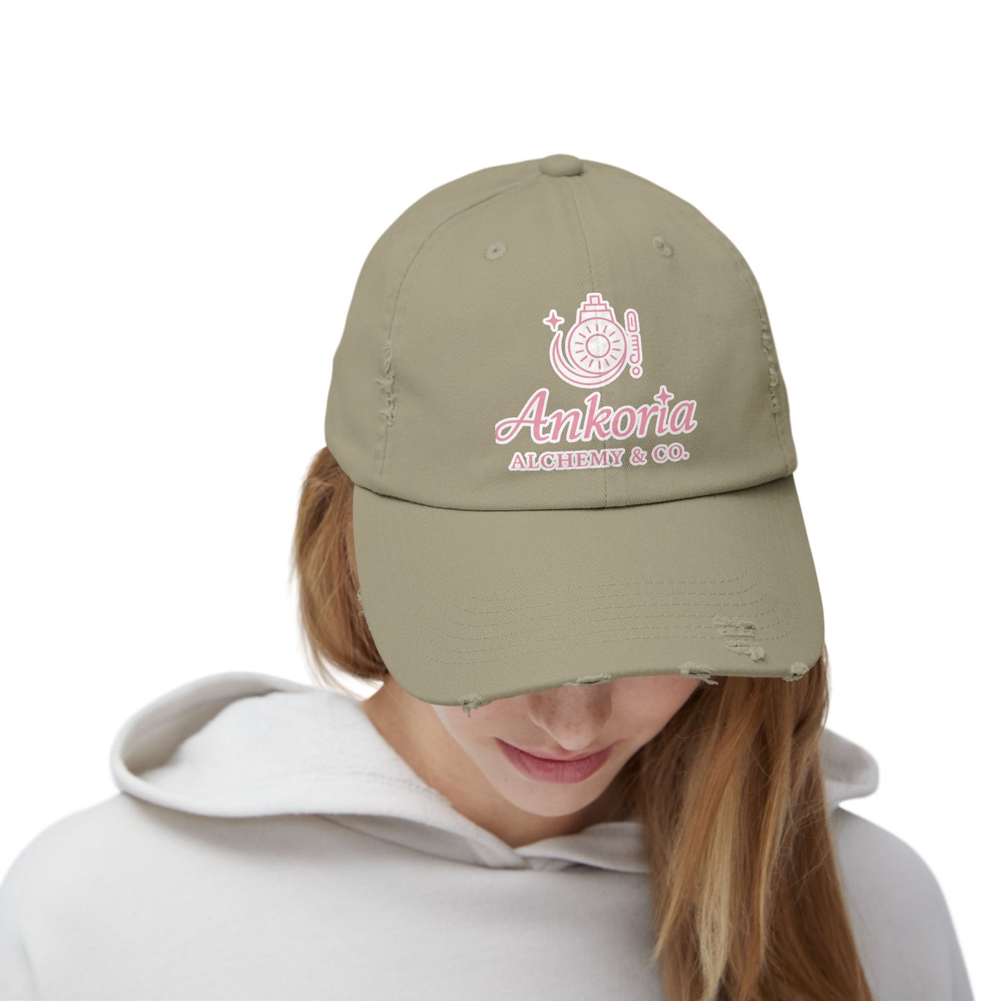 💖 Ankoria Alchemy  Signature Collection Distressed Unisex Cap - Trendy Casual Wear