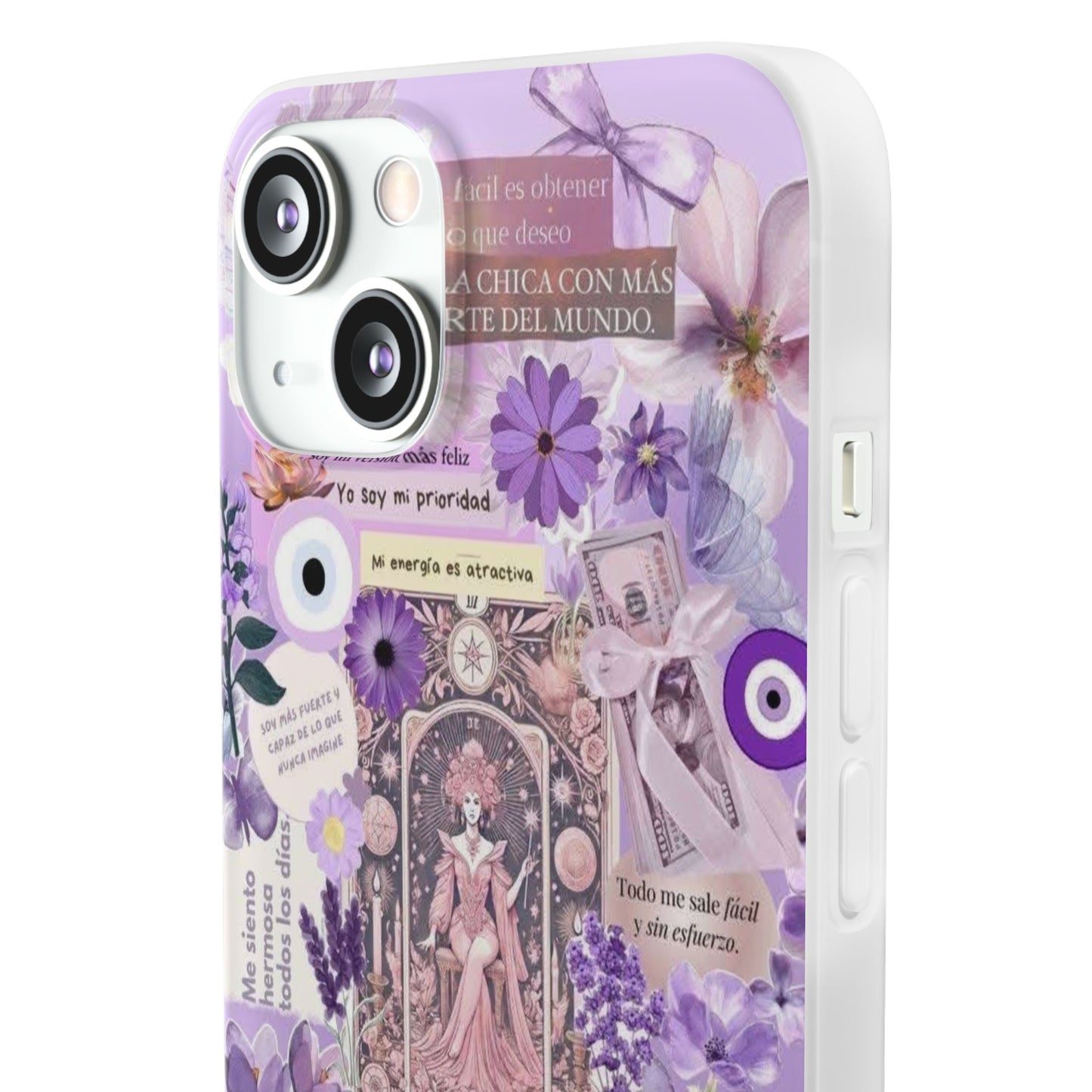 Purple Floral Flexi Phone Case, Personalized Phone Cover, Boho Chic Case, Cute Gift for Her, Birthday Accessory, Nature Lover Design