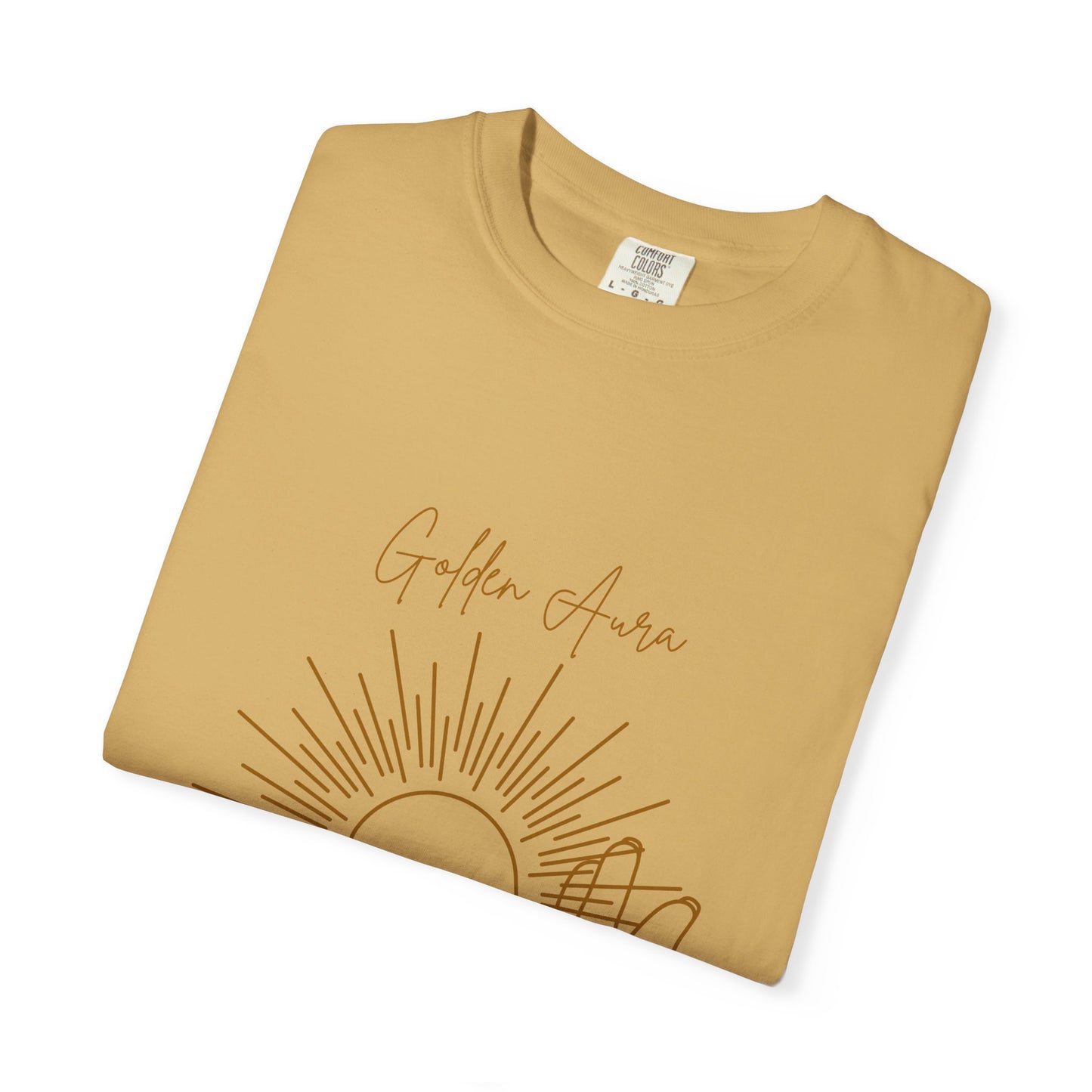 Golden Aura Unisex Garment-Dyed T-shirt - Bohemian Vibes for Mindfulness & Self-Care