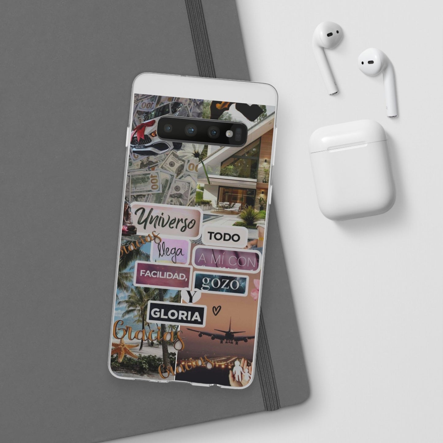 Vibrant Flexi Phone Case with Inspirational Quotes, Bohemian Style, Perfect Gift for Friends, Travelers, Birthdays, Everyday Use