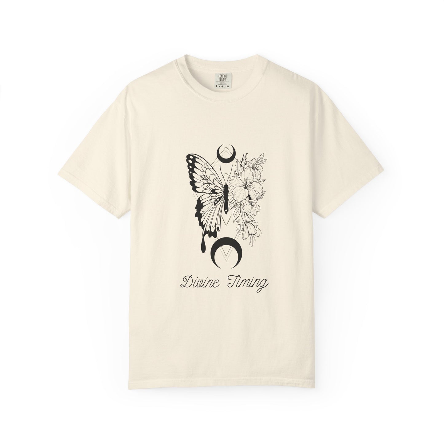 Divine Timing Butterfly T-Shirt - Unisex Garment-Dyed Tee for Nature Lovers