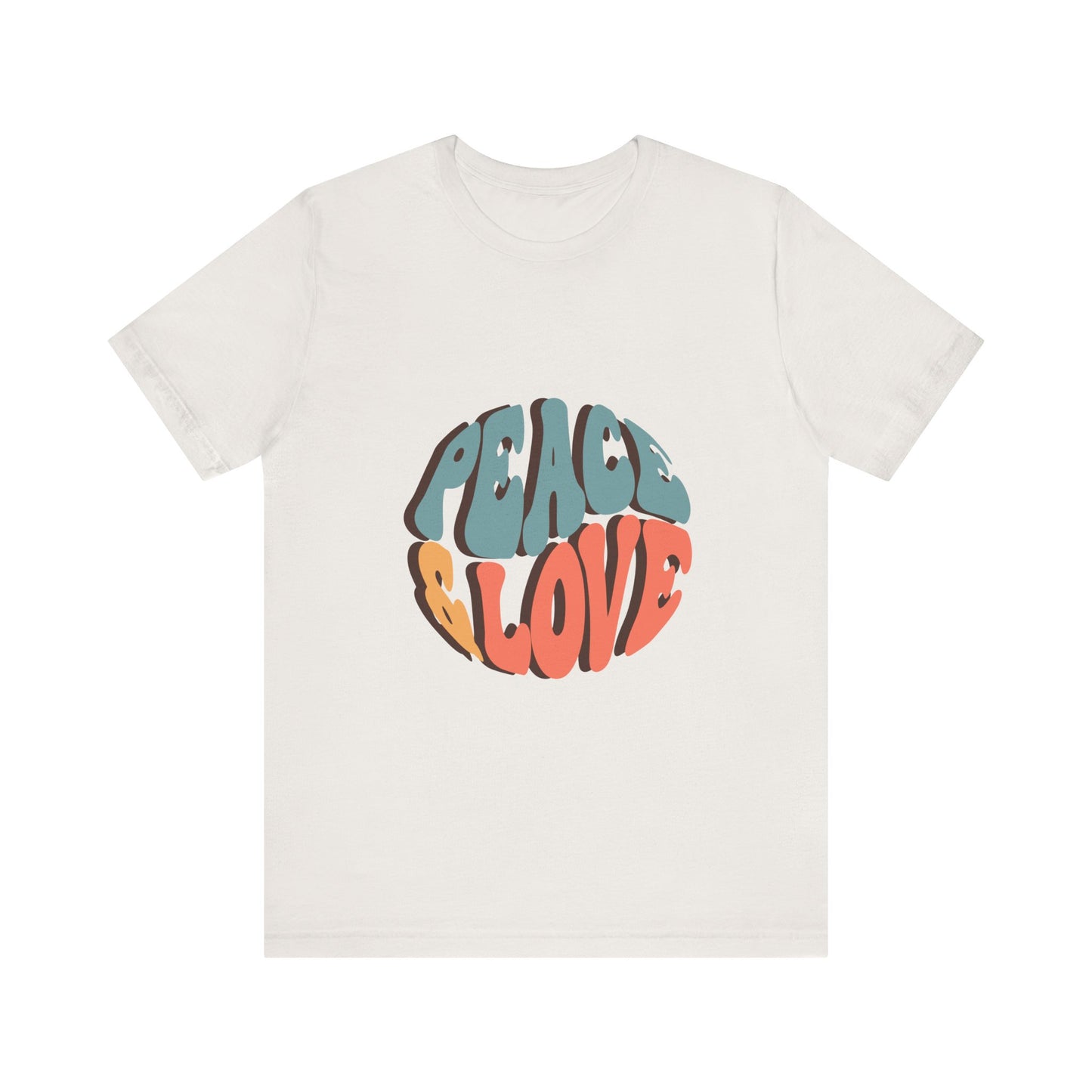 Peace & Love Unisex Jersey Tee - Stylish Relaxed Fit for Positivity