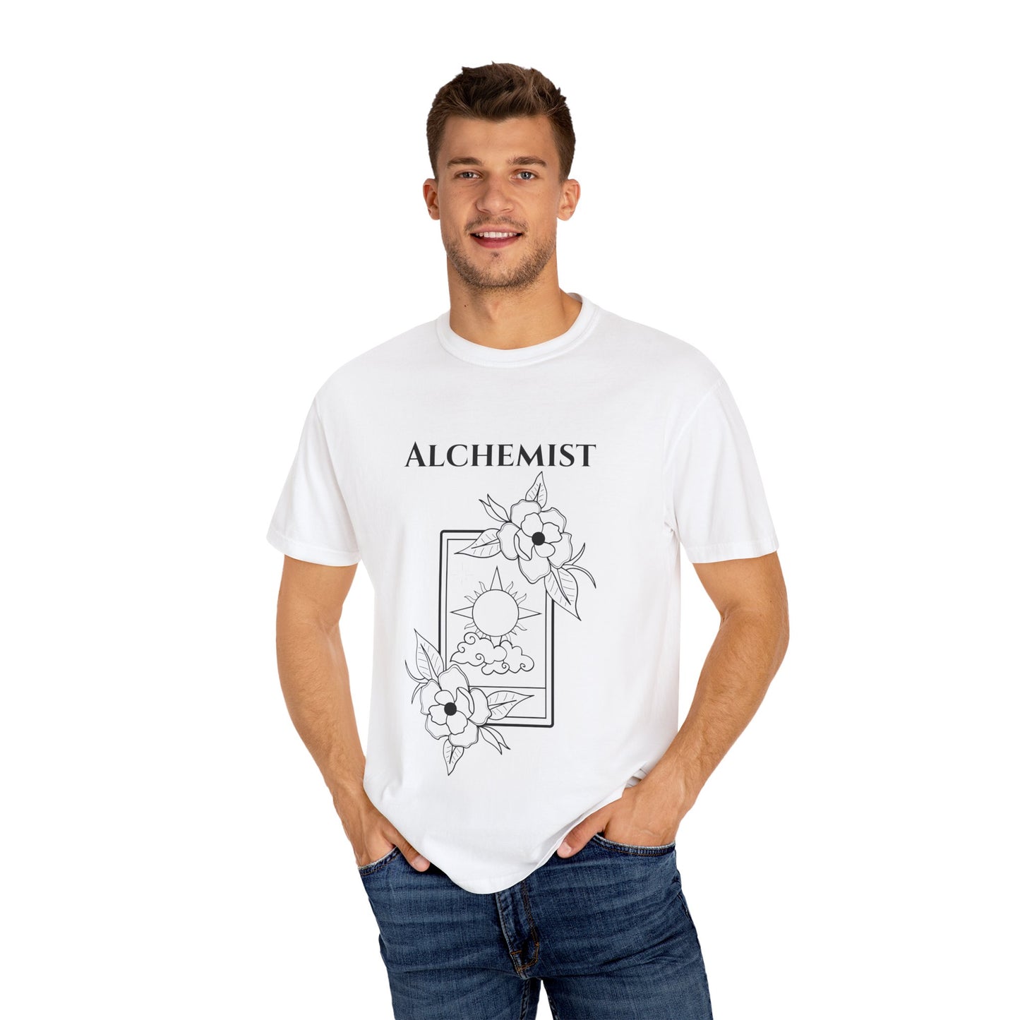 Alchemy Floral T-Shirt - Unisex Garment-Dyed Tee for Creative Spirits