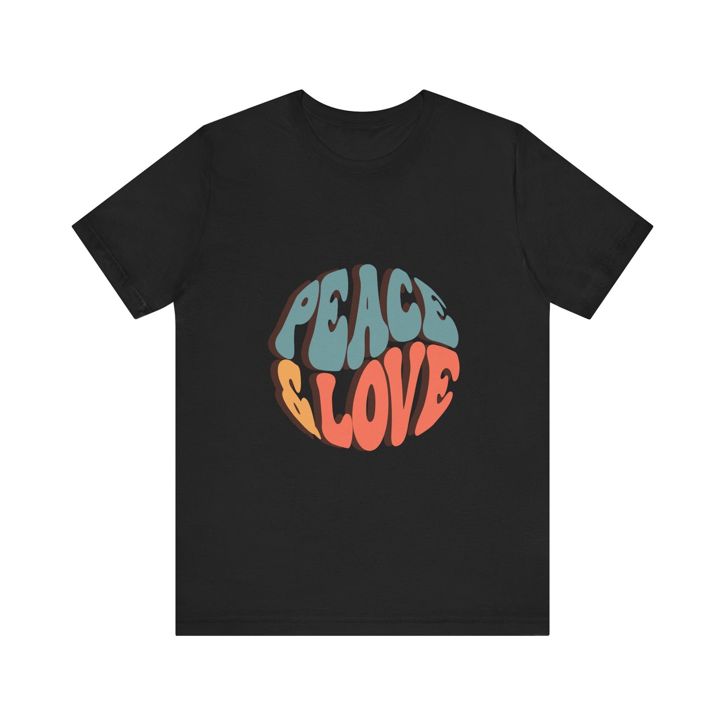 Peace & Love Unisex Jersey Tee - Stylish Relaxed Fit for Positivity