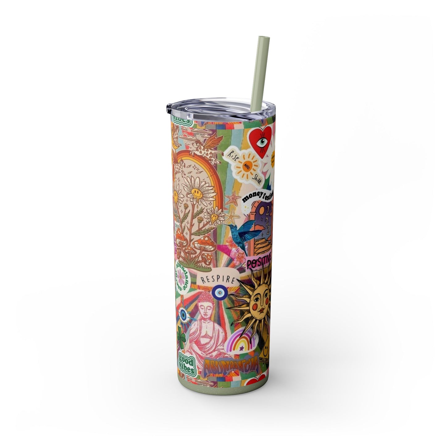 Colorful Inspirational Skinny Tumbler with Straw, 20oz | Perfect for Travel, Gifts, Motivational Affirmations, Self-Care, Eco-Friendly [...]