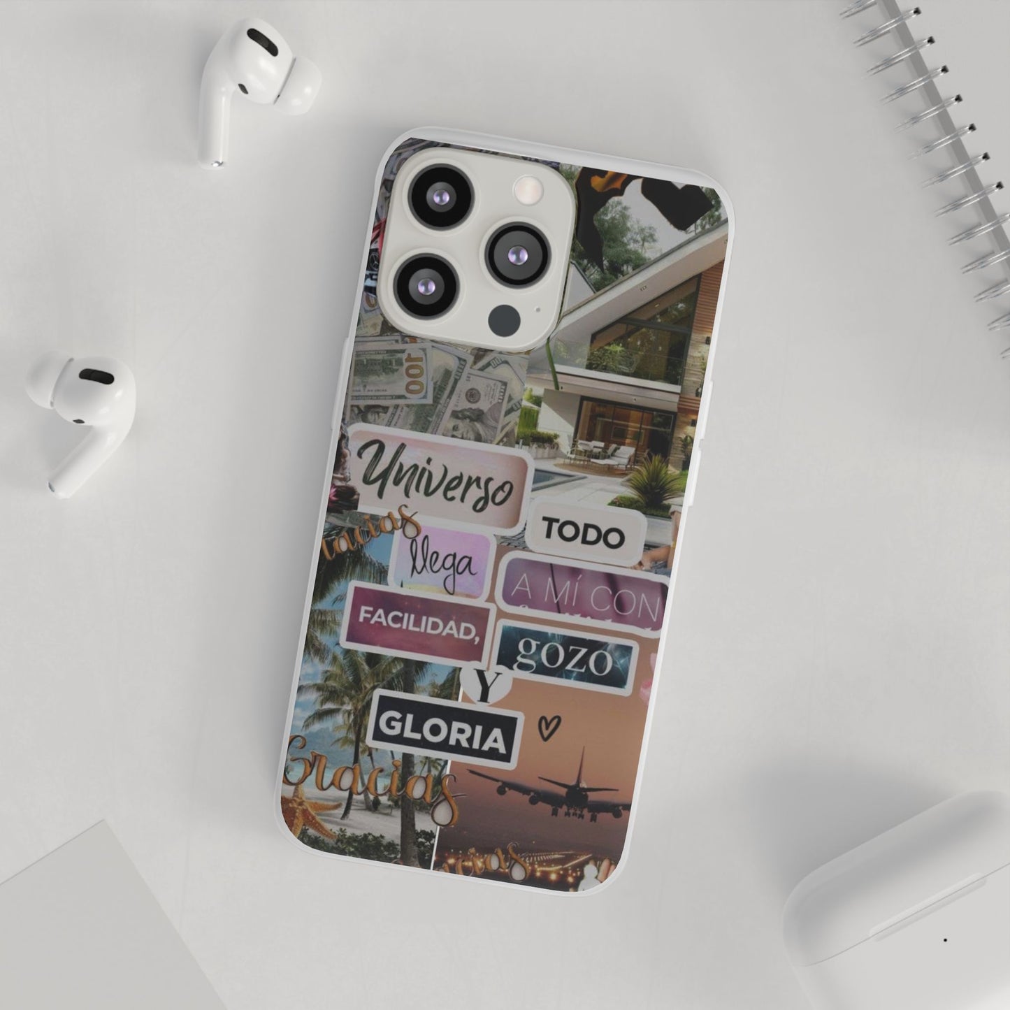 Vibrant Flexi Phone Case with Inspirational Quotes, Bohemian Style, Perfect Gift for Friends, Travelers, Birthdays, Everyday Use