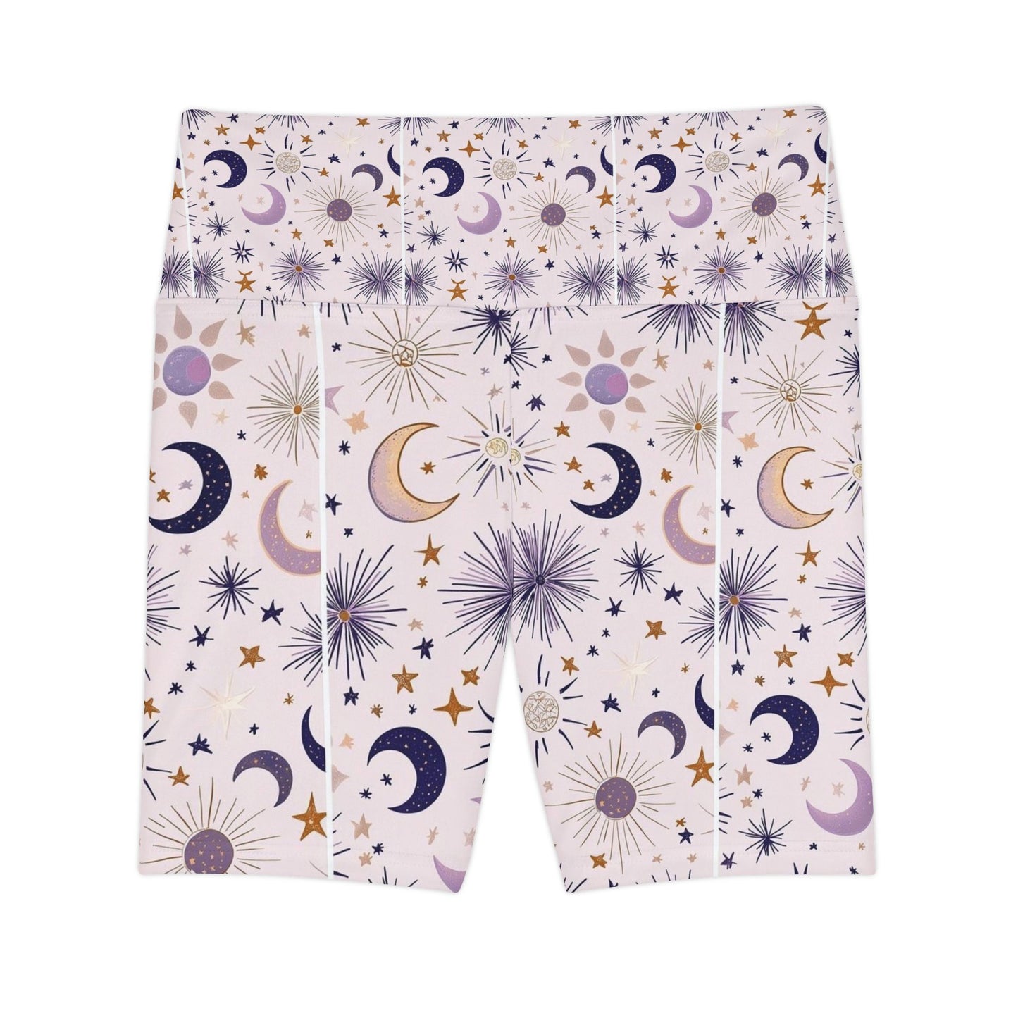 Celestial Print Women's Workout Shorts - Athleisure, Yoga, Dance, Fitness, Gift for Her