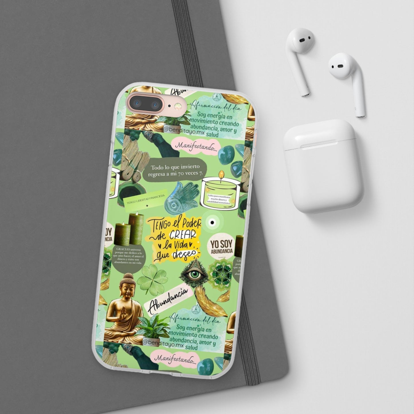 Vibrant Flexi Cases for Abundance Mindset | Phone Protection, Gift for Motivational Quotes, Spiritual Decor, Positive Vibes