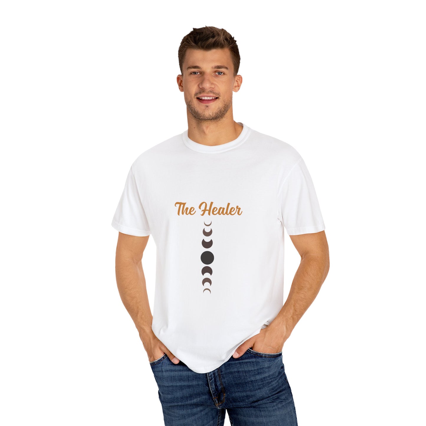 Unisex Moon Phases Tee - 'The Healer' Garment-Dyed T-shirt