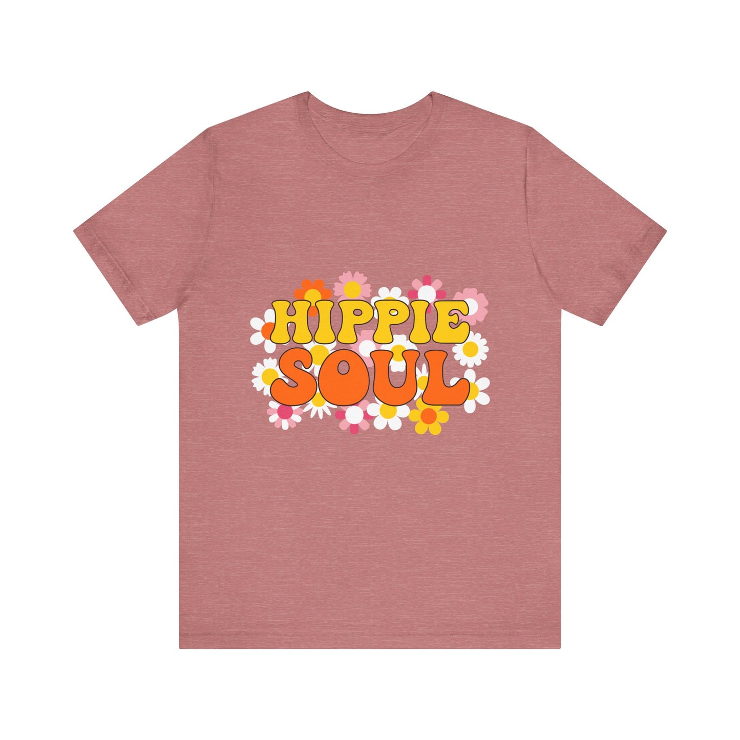 Hippie Soul Unisex Tee - Retro Floral Graphic T-Shirt for Free Spirits