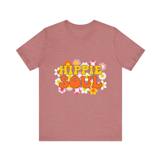 Hippie Soul Unisex Tee - Retro Floral Graphic T-Shirt for Free Spirits
