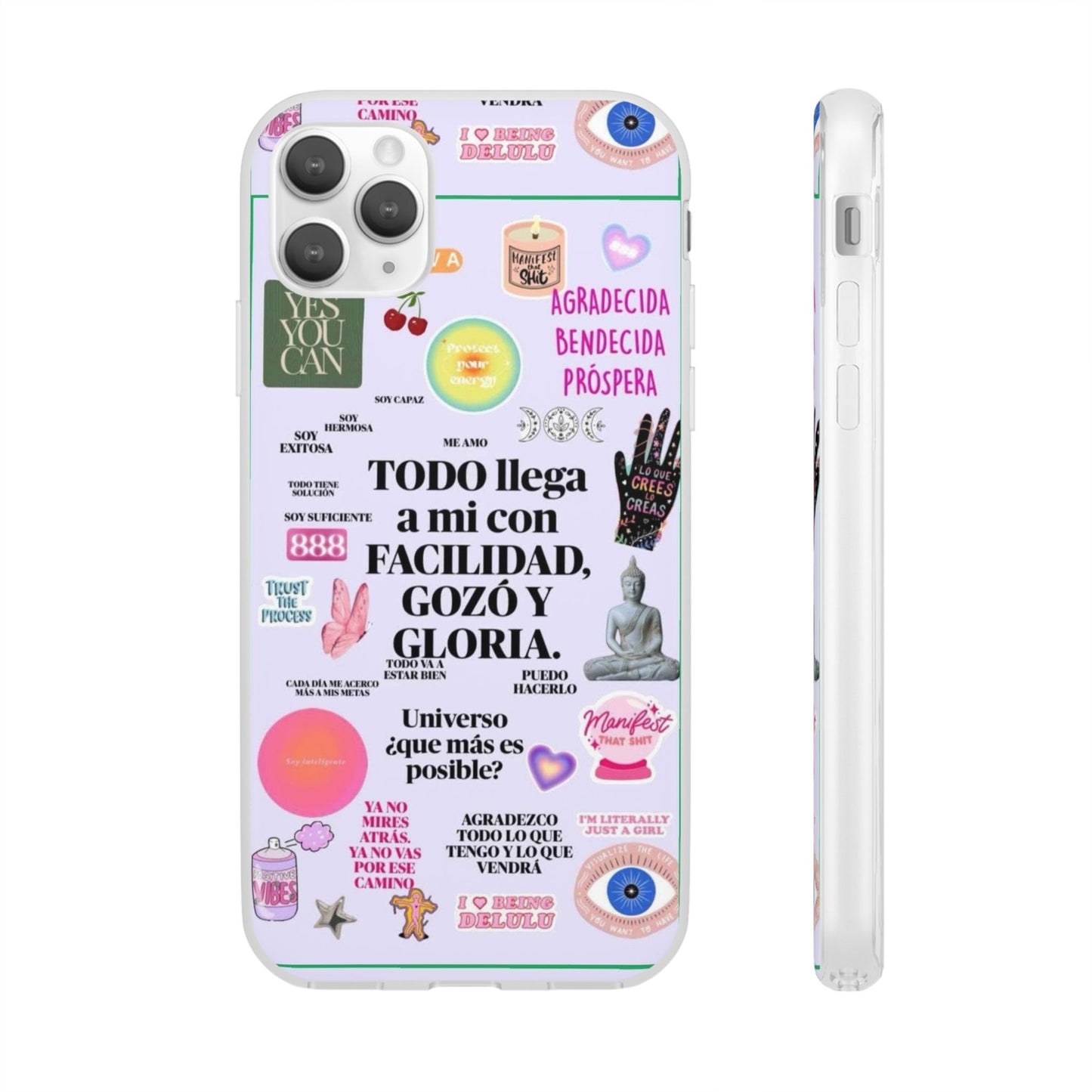 Positive Affirmation Flexi Cases for iPhone, Inspirational Phone Cover, Motivational Case, Gift for Her, Trendy Phone Protector