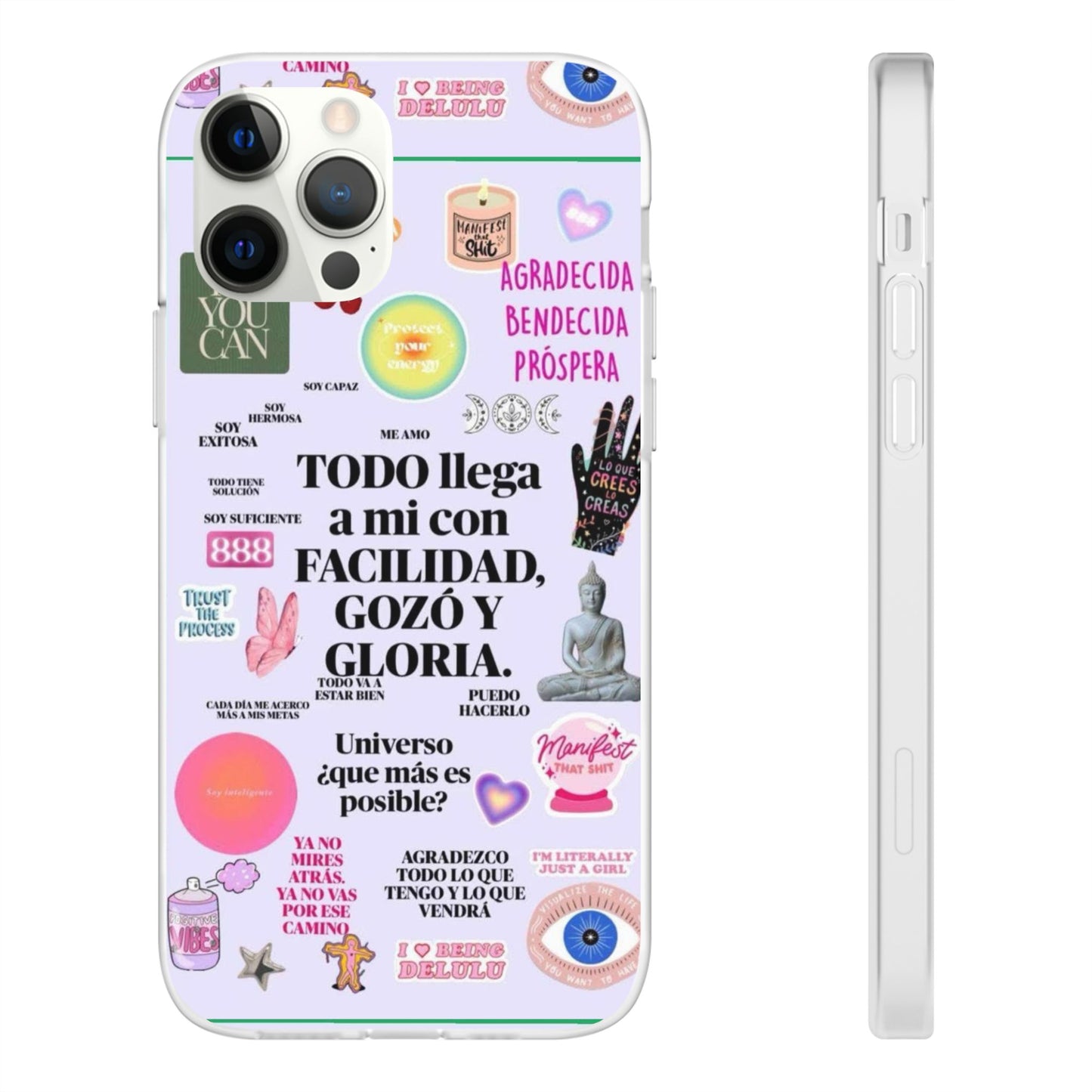 Positive Affirmation Flexi Cases for iPhone, Inspirational Phone Cover, Motivational Case, Gift for Her, Trendy Phone Protector