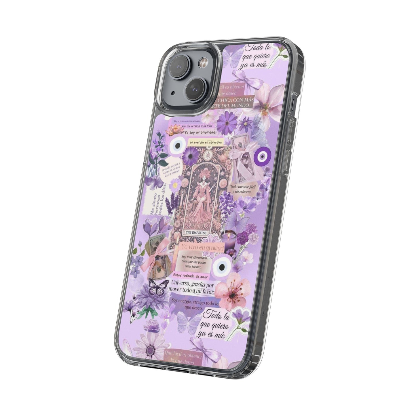 Beautiful Floral Phone Case, Clear Case, Cute Accessories, Gift for Her, Phone Protection, Trendy Tech