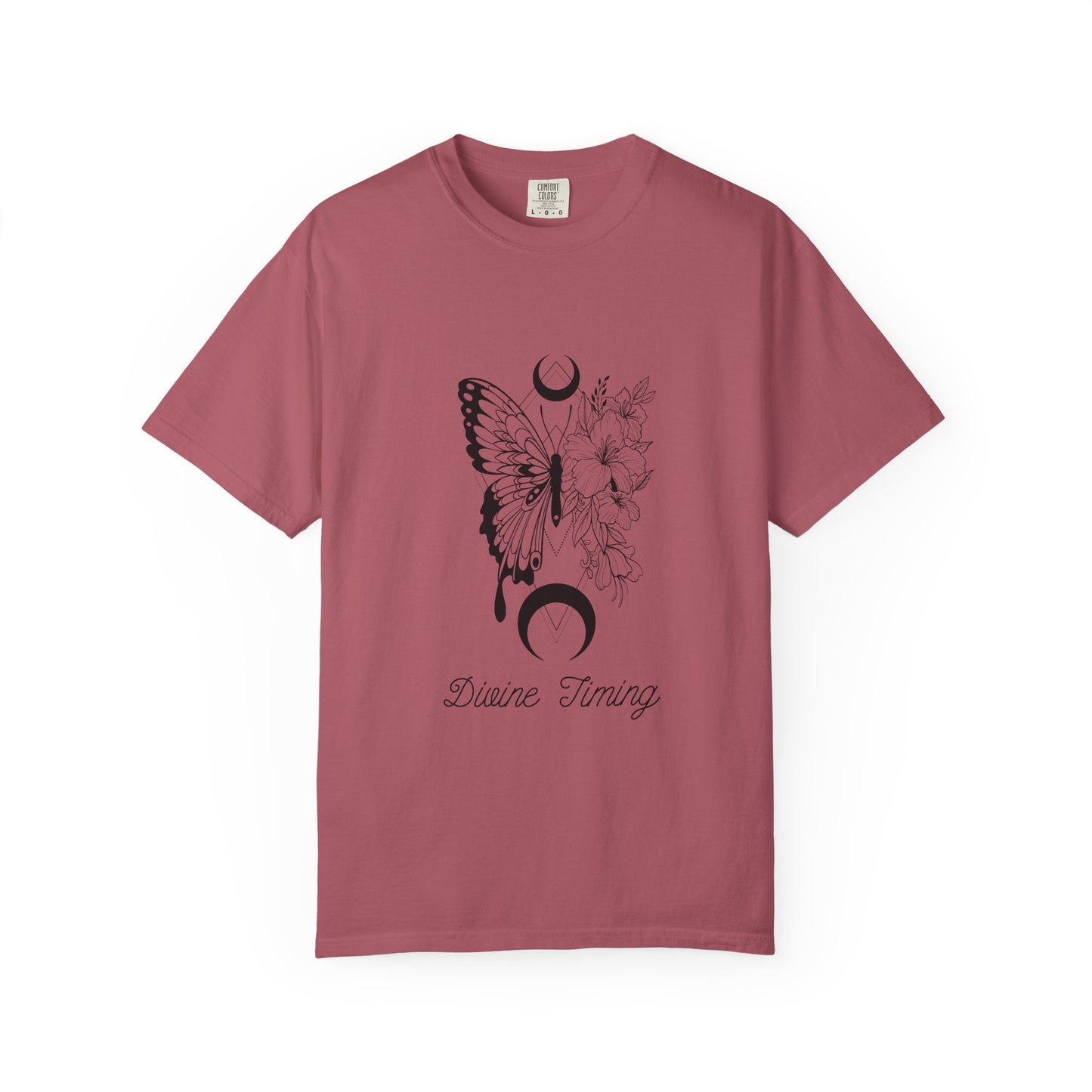 Divine Timing Butterfly T-Shirt - Unisex Garment-Dyed Tee for Nature Lovers