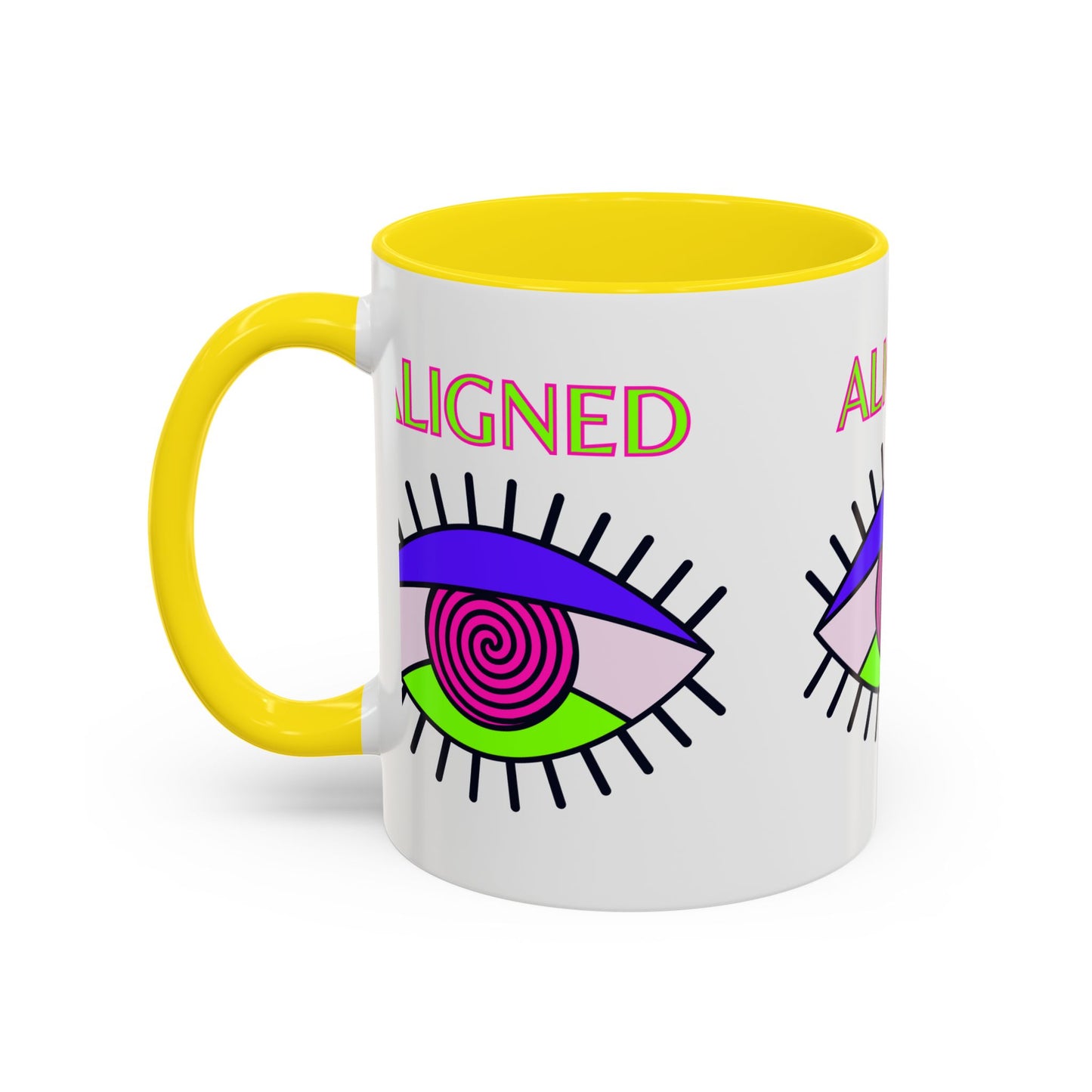 Aligned Eye Accent Coffee Mug - Inspirational Gift, Unique Artwork, Home Decor, Mindfulness Mug, Boho Style