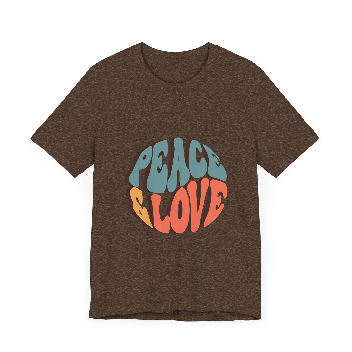Peace & Love Unisex Jersey Tee - Stylish Relaxed Fit for Positivity