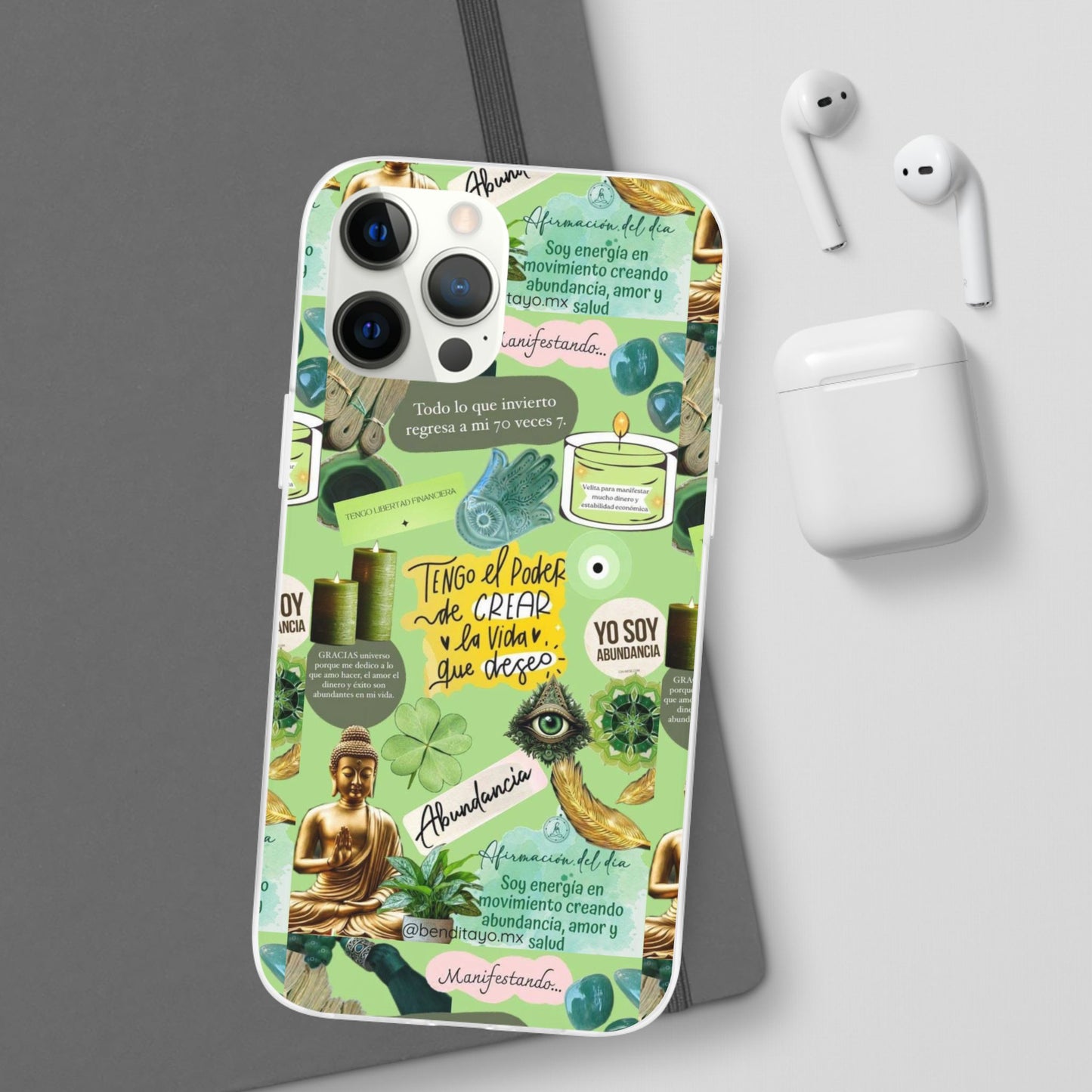 Vibrant Flexi Cases for Abundance Mindset | Phone Protection, Gift for Motivational Quotes, Spiritual Decor, Positive Vibes