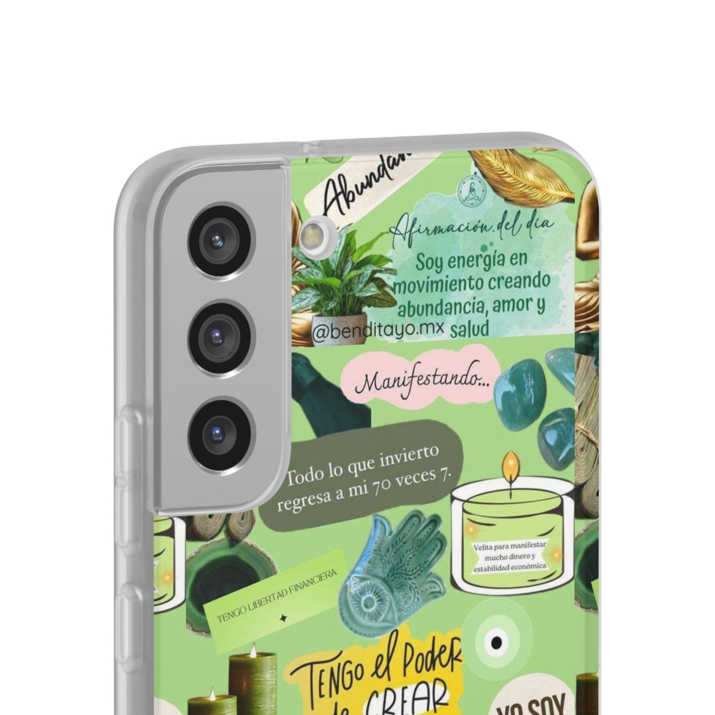 Vibrant Flexi Cases for Abundance Mindset | Phone Protection, Gift for Motivational Quotes, Spiritual Decor, Positive Vibes