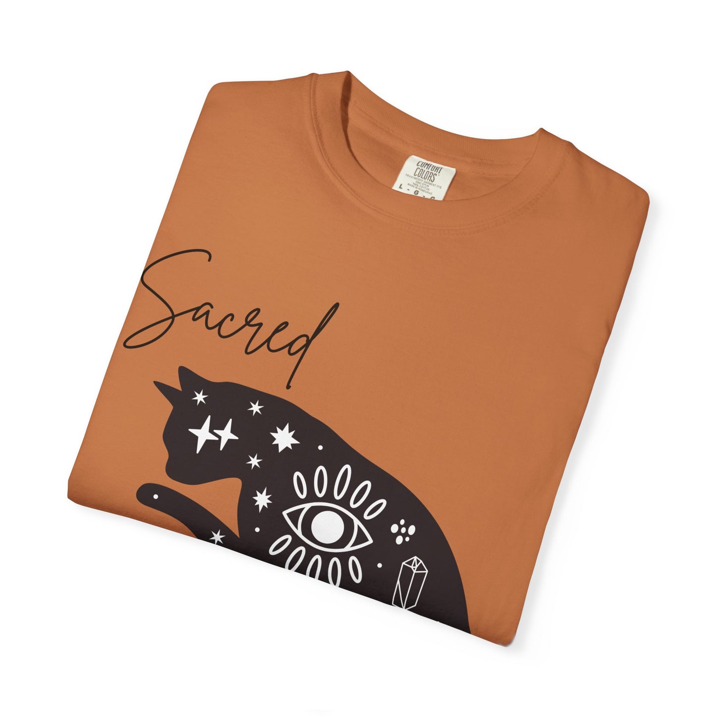 Sacred Whispers Cat T-Shirt | Unisex Garment-Dyed Tee
