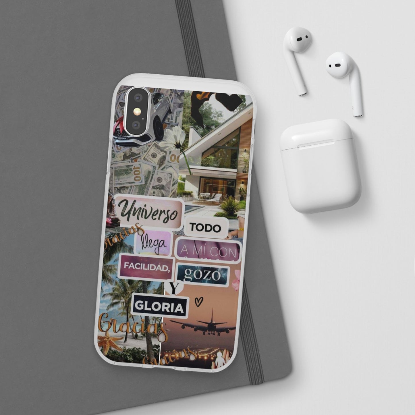 Vibrant Flexi Phone Case with Inspirational Quotes, Bohemian Style, Perfect Gift for Friends, Travelers, Birthdays, Everyday Use