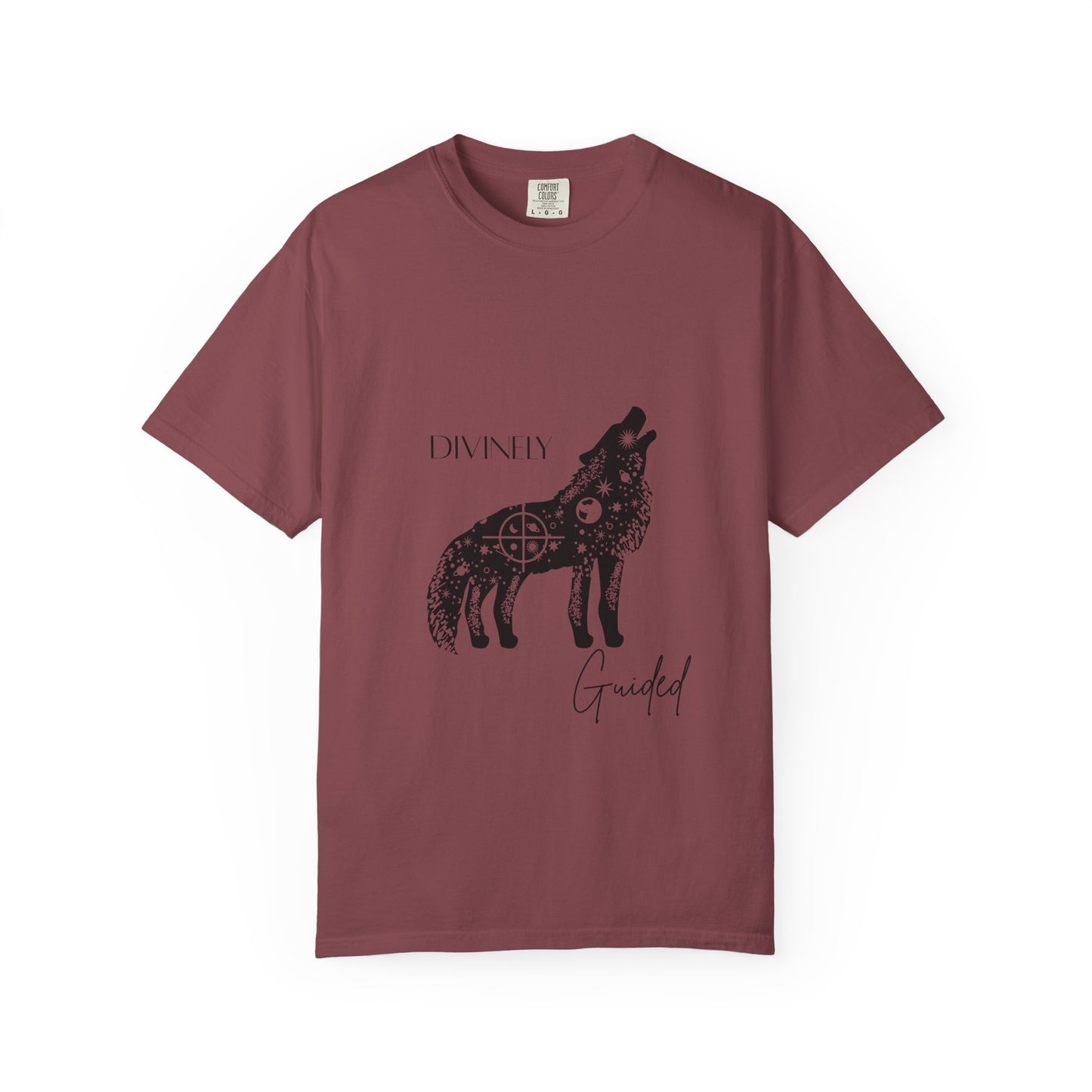 Divinely Guided Wolf T-Shirt - Unisex Garment-Dyed Tee for Spiritual Seekers