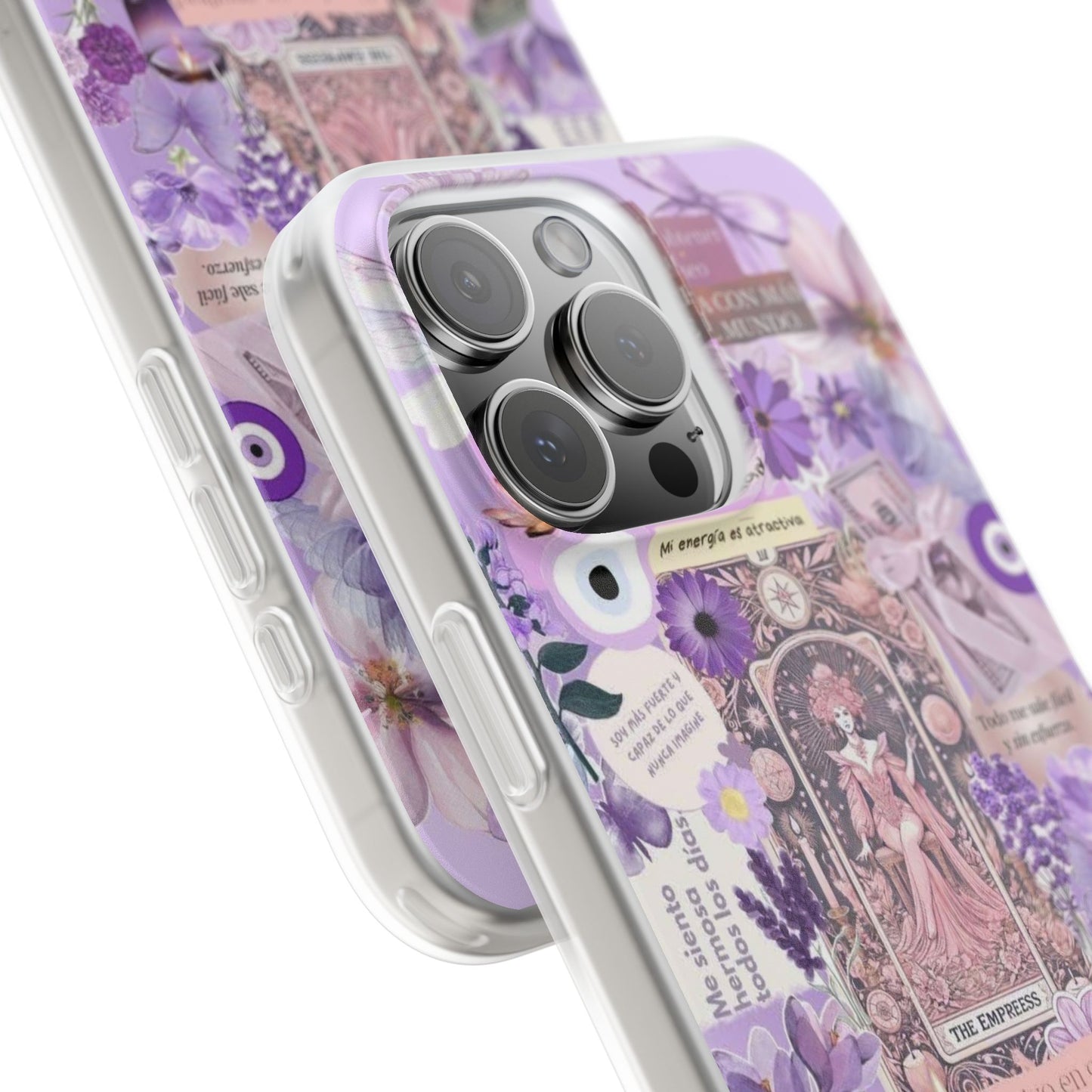 Purple Floral Flexi Phone Case, Personalized Phone Cover, Boho Chic Case, Cute Gift for Her, Birthday Accessory, Nature Lover Design