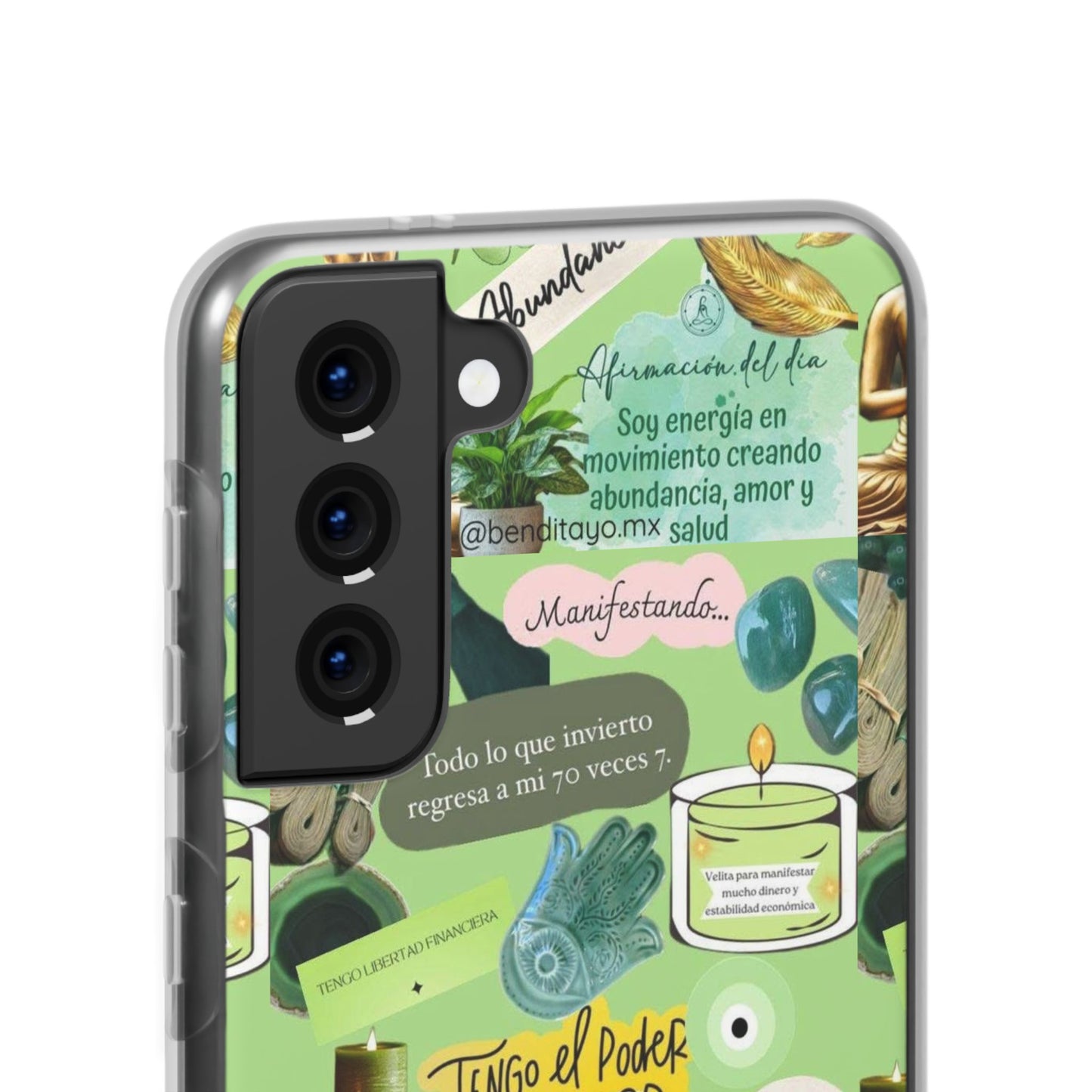 Vibrant Flexi Cases for Abundance Mindset | Phone Protection, Gift for Motivational Quotes, Spiritual Decor, Positive Vibes