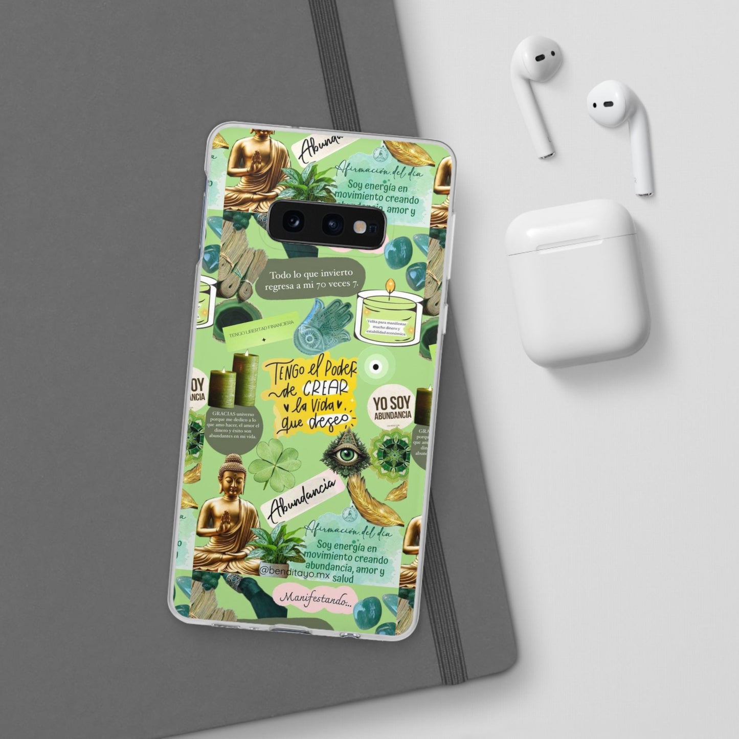 Vibrant Flexi Cases for Abundance Mindset | Phone Protection, Gift for Motivational Quotes, Spiritual Decor, Positive Vibes