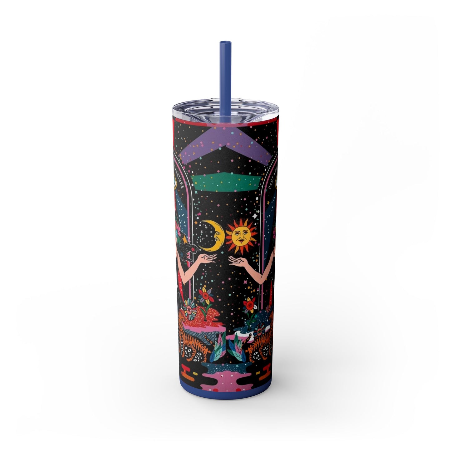 Vibrant Cosmic Skinny Tumbler with Straw, 20oz - Perfect for Astrology Lovers, Celestial Gifts, Travel Mugs, Drinkware, Sunshine and [...]
