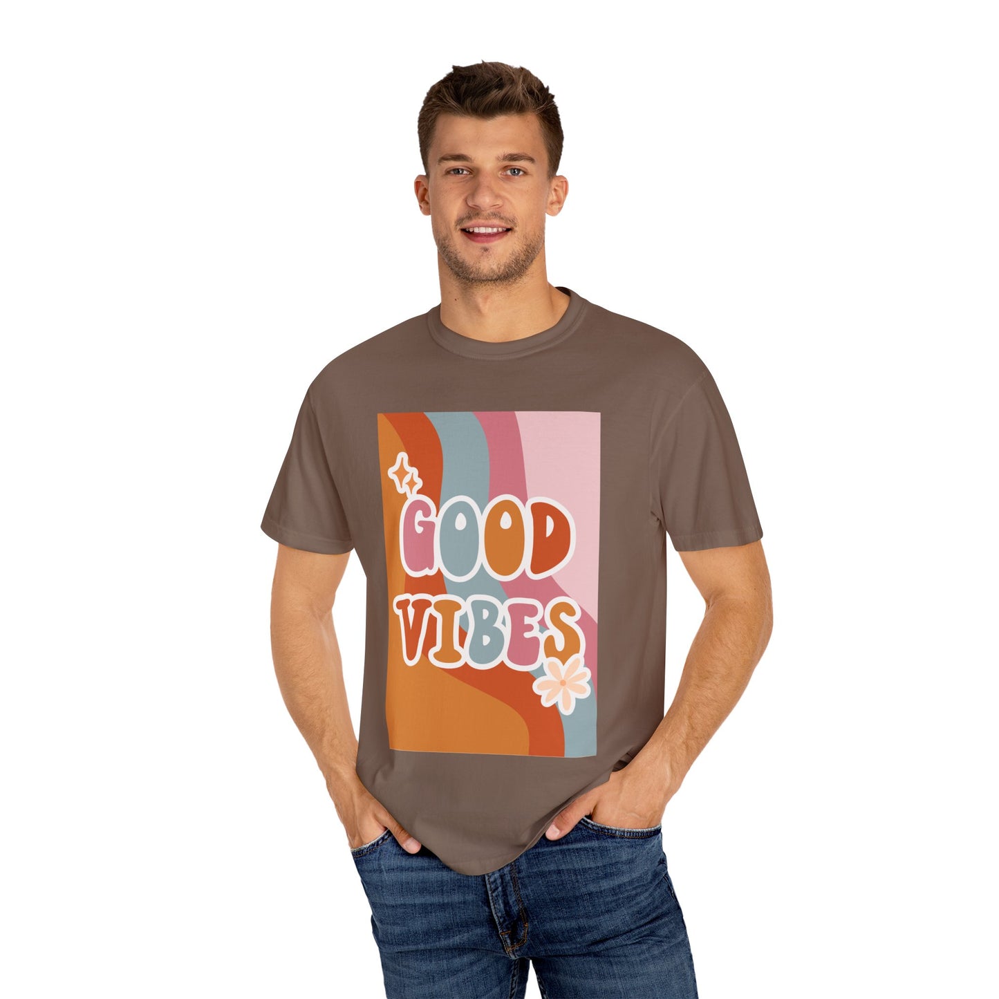 Good Vibes Unisex Garment-Dyed T-Shirt – Relaxed Fit Summer Tee