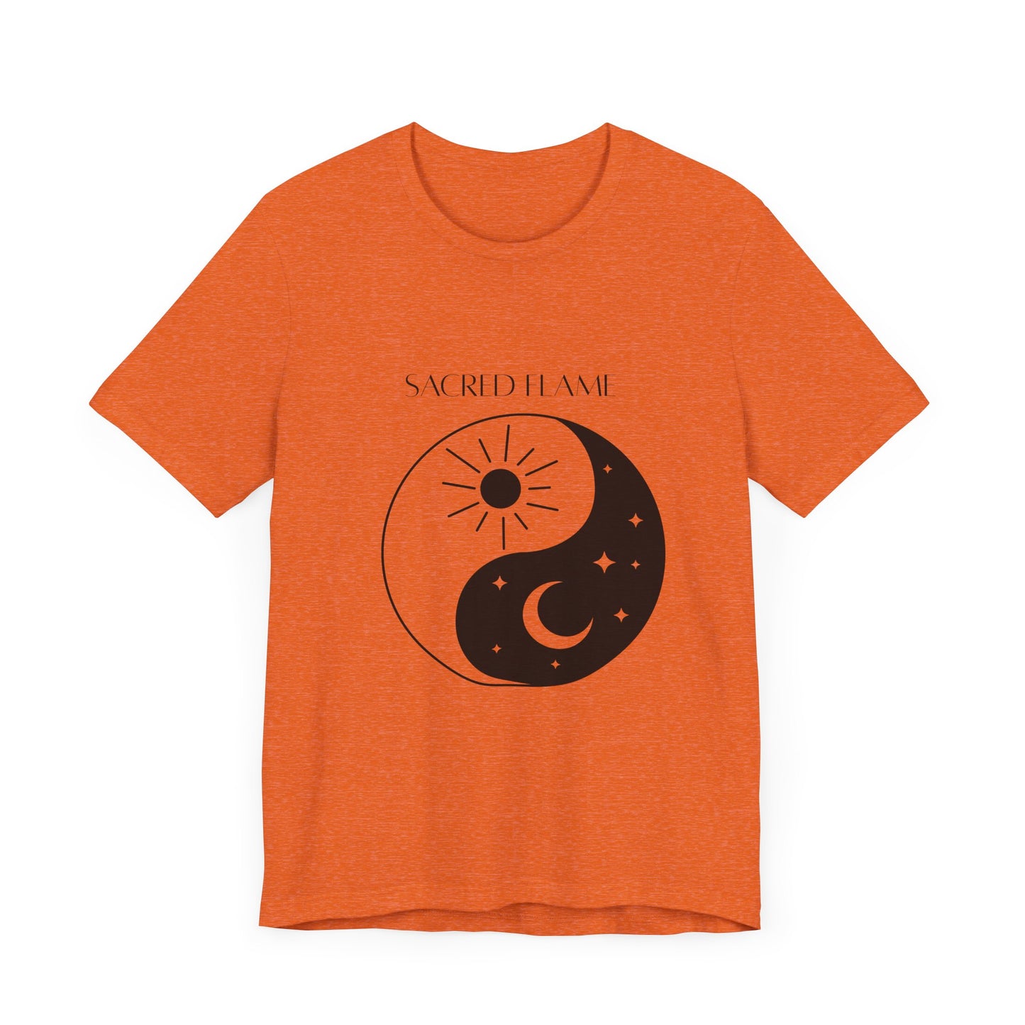 Sacred Flame Unisex Jersey Tee - Yin Yang Design for Spiritual Vibes