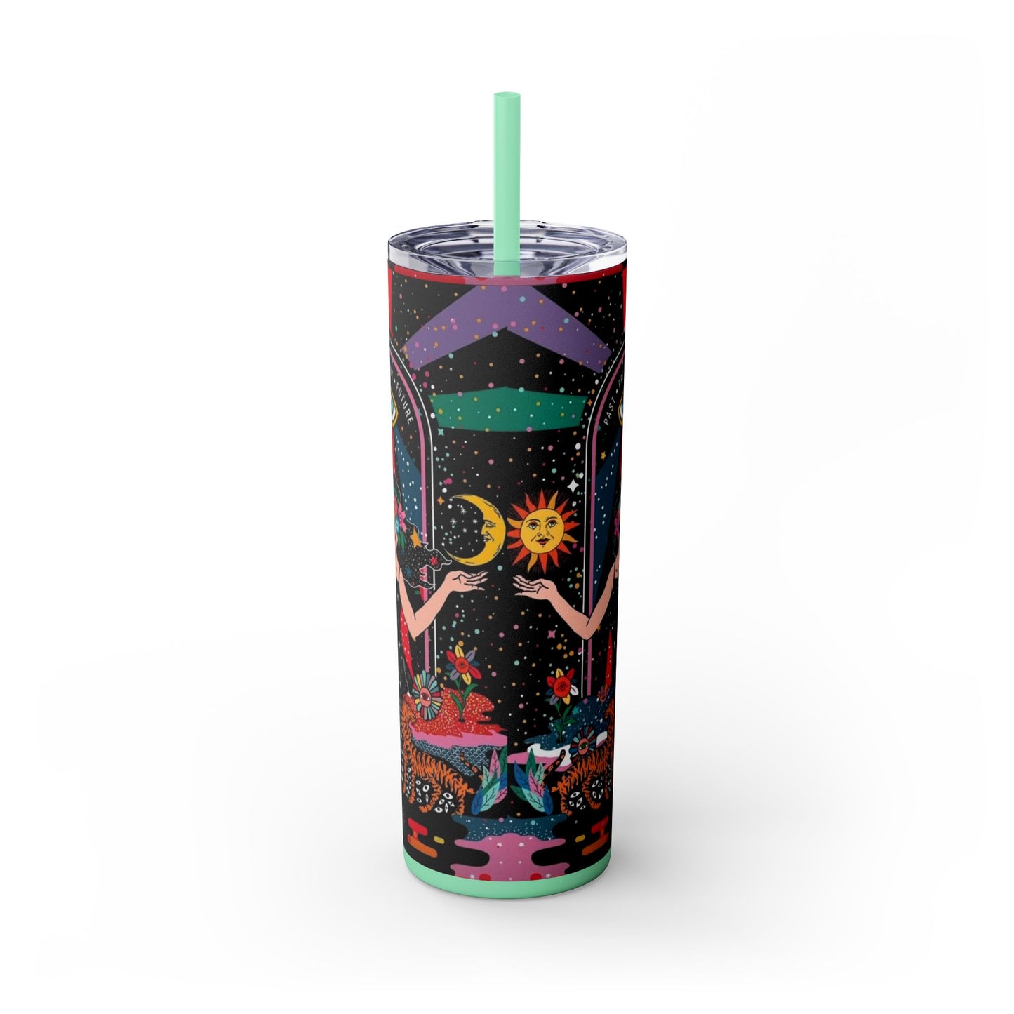 Vibrant Cosmic Skinny Tumbler with Straw, 20oz - Perfect for Astrology Lovers, Celestial Gifts, Travel Mugs, Drinkware, Sunshine and [...]