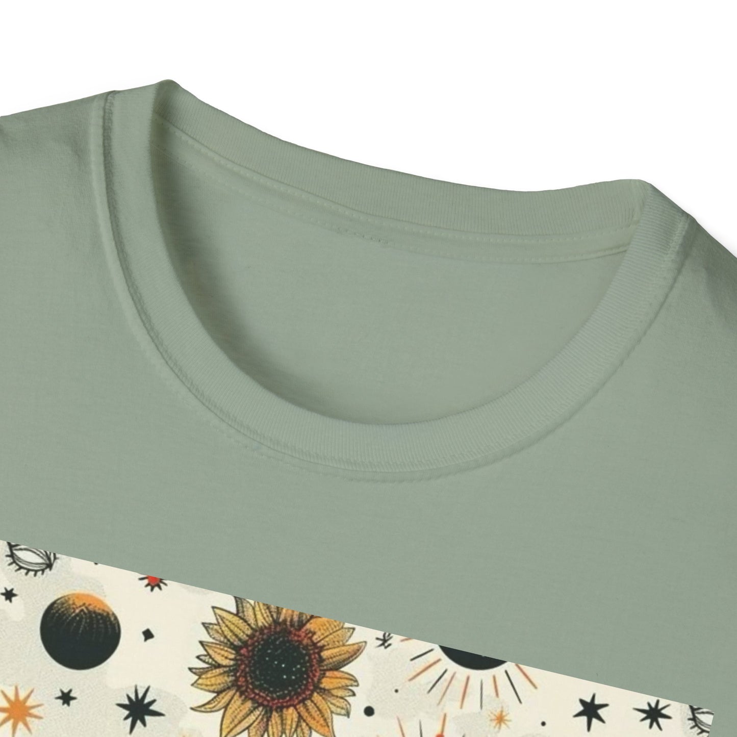 Boho Floral Graphic Tee, Unisex Softstyle T-Shirt, Casual Summer Wear, Perfect Gift, Astrology Lovers Shirt