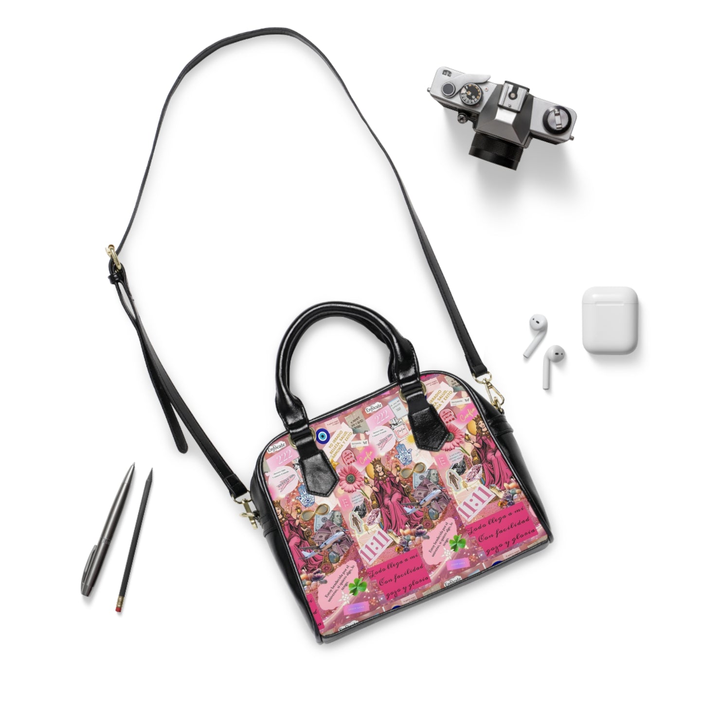 Chic Printed Shoulder Handbag, Fashion Tote, Stylish Purse, Everyday Handbag, Gift for Her, Trendy Handbag, Floral Design