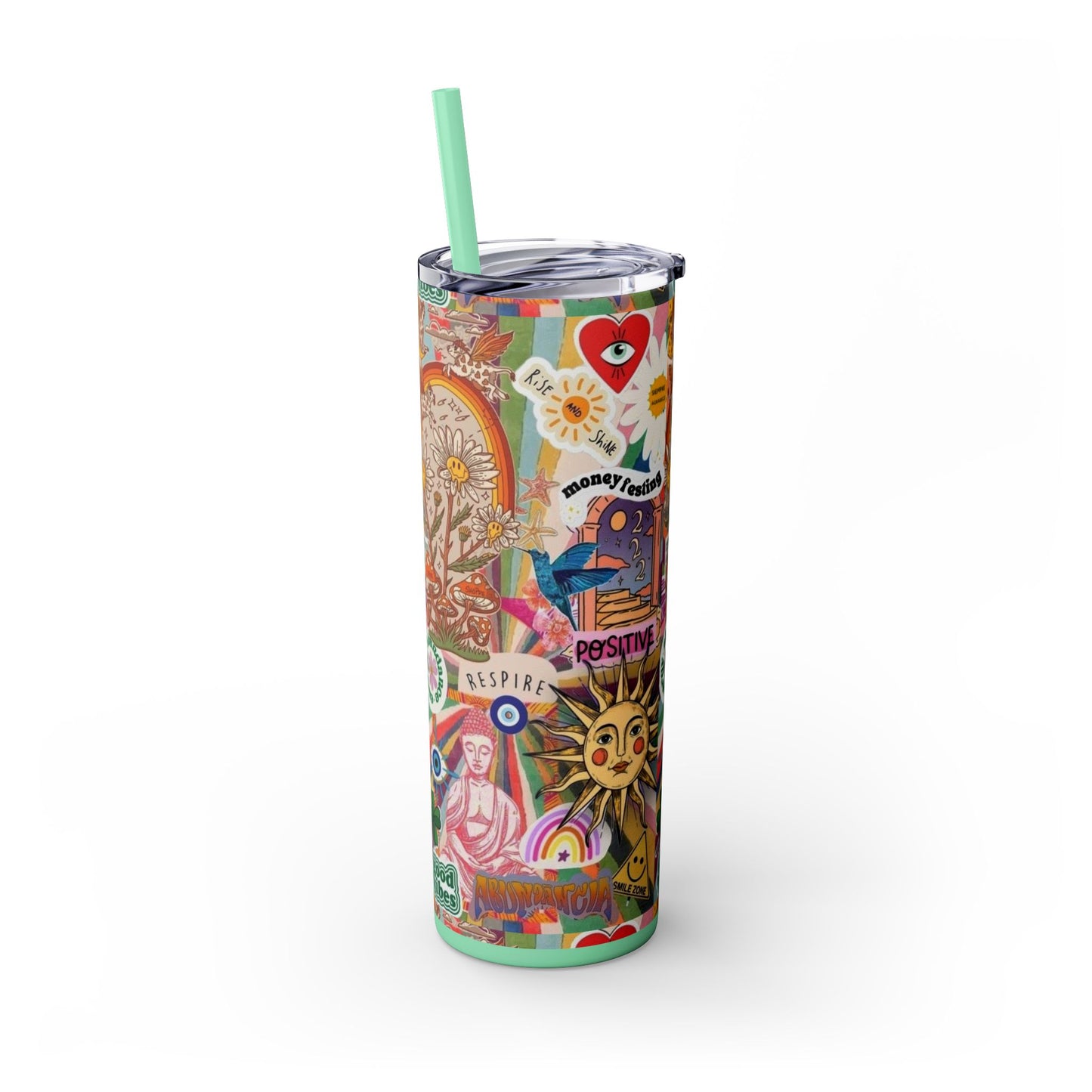 Colorful Inspirational Skinny Tumbler with Straw, 20oz | Perfect for Travel, Gifts, Motivational Affirmations, Self-Care, Eco-Friendly [...]