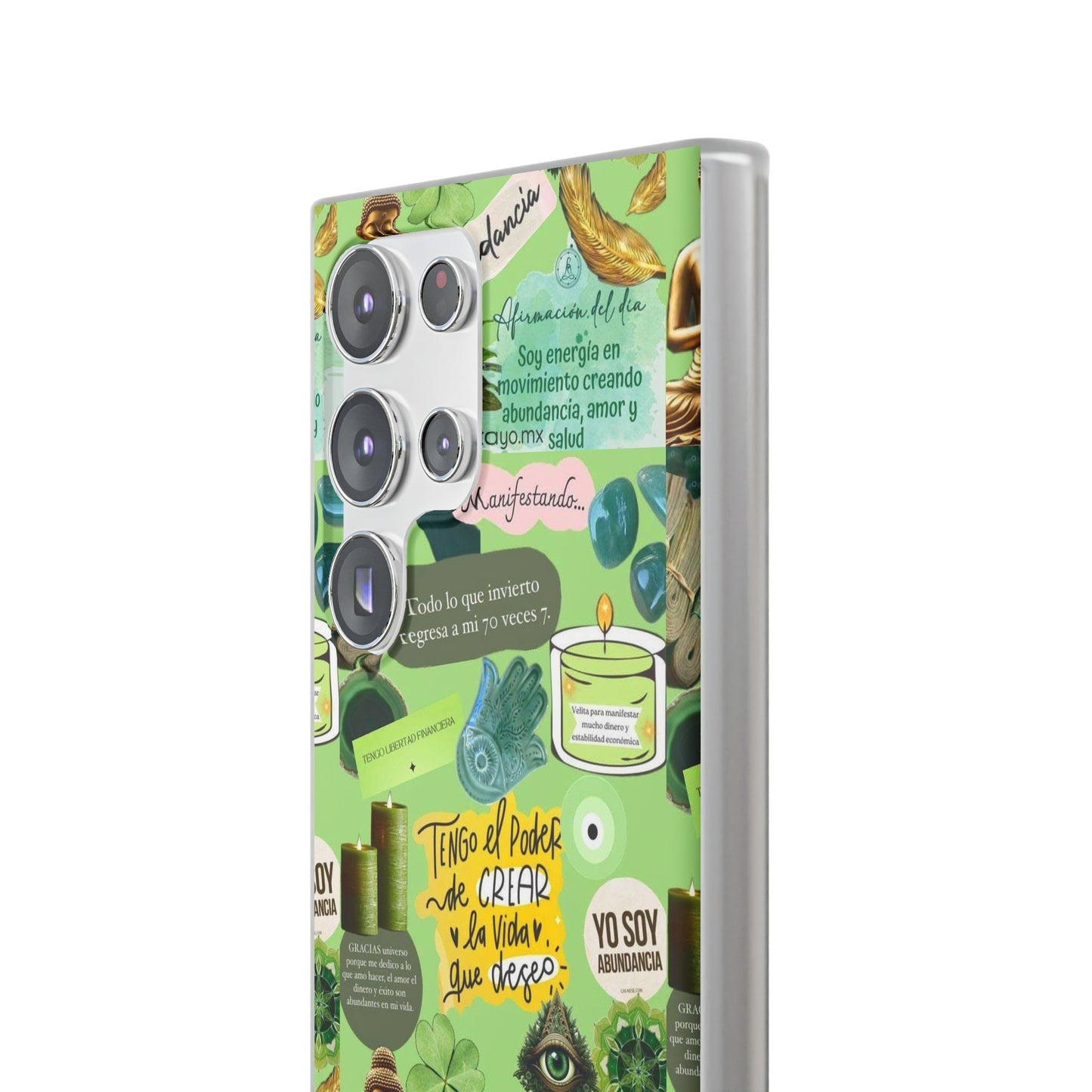 Vibrant Flexi Cases for Abundance Mindset | Phone Protection, Gift for Motivational Quotes, Spiritual Decor, Positive Vibes