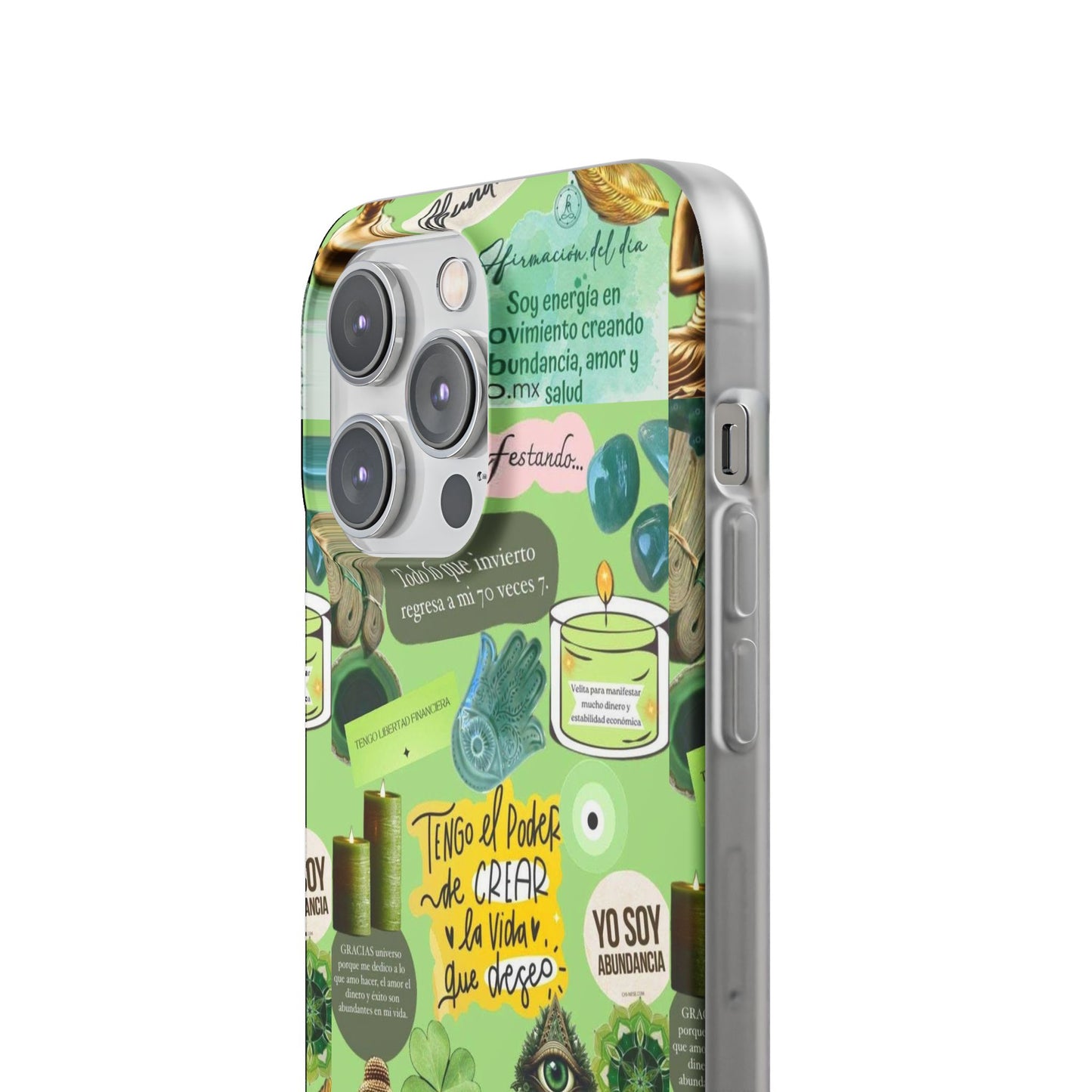 Vibrant Flexi Cases for Abundance Mindset | Phone Protection, Gift for Motivational Quotes, Spiritual Decor, Positive Vibes