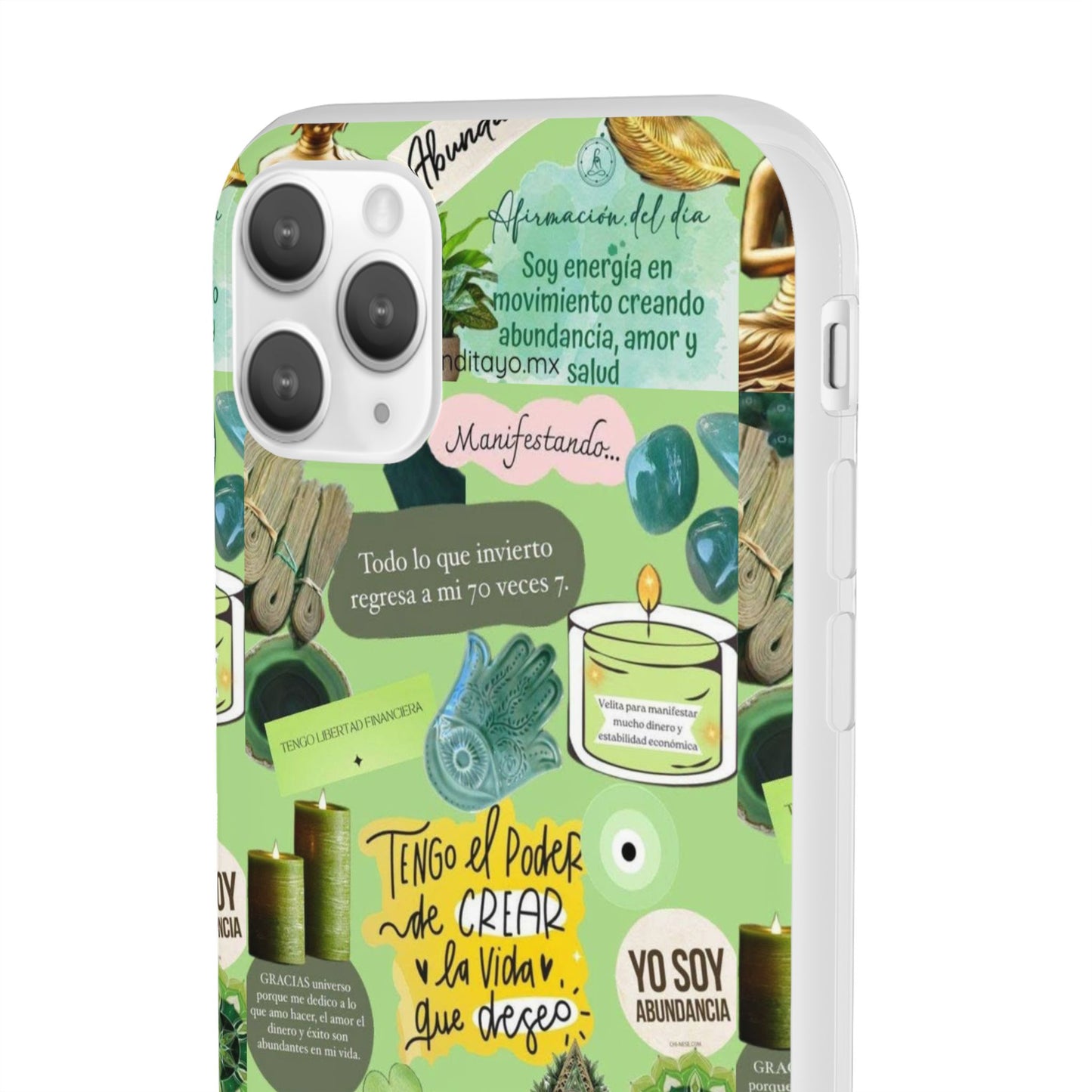 Vibrant Flexi Cases for Abundance Mindset | Phone Protection, Gift for Motivational Quotes, Spiritual Decor, Positive Vibes