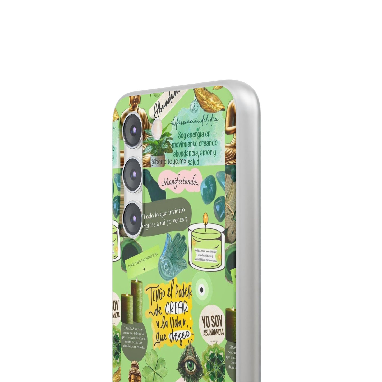 Vibrant Flexi Cases for Abundance Mindset | Phone Protection, Gift for Motivational Quotes, Spiritual Decor, Positive Vibes