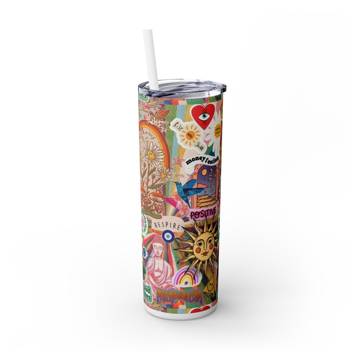 Colorful Inspirational Skinny Tumbler with Straw, 20oz | Perfect for Travel, Gifts, Motivational Affirmations, Self-Care, Eco-Friendly [...]