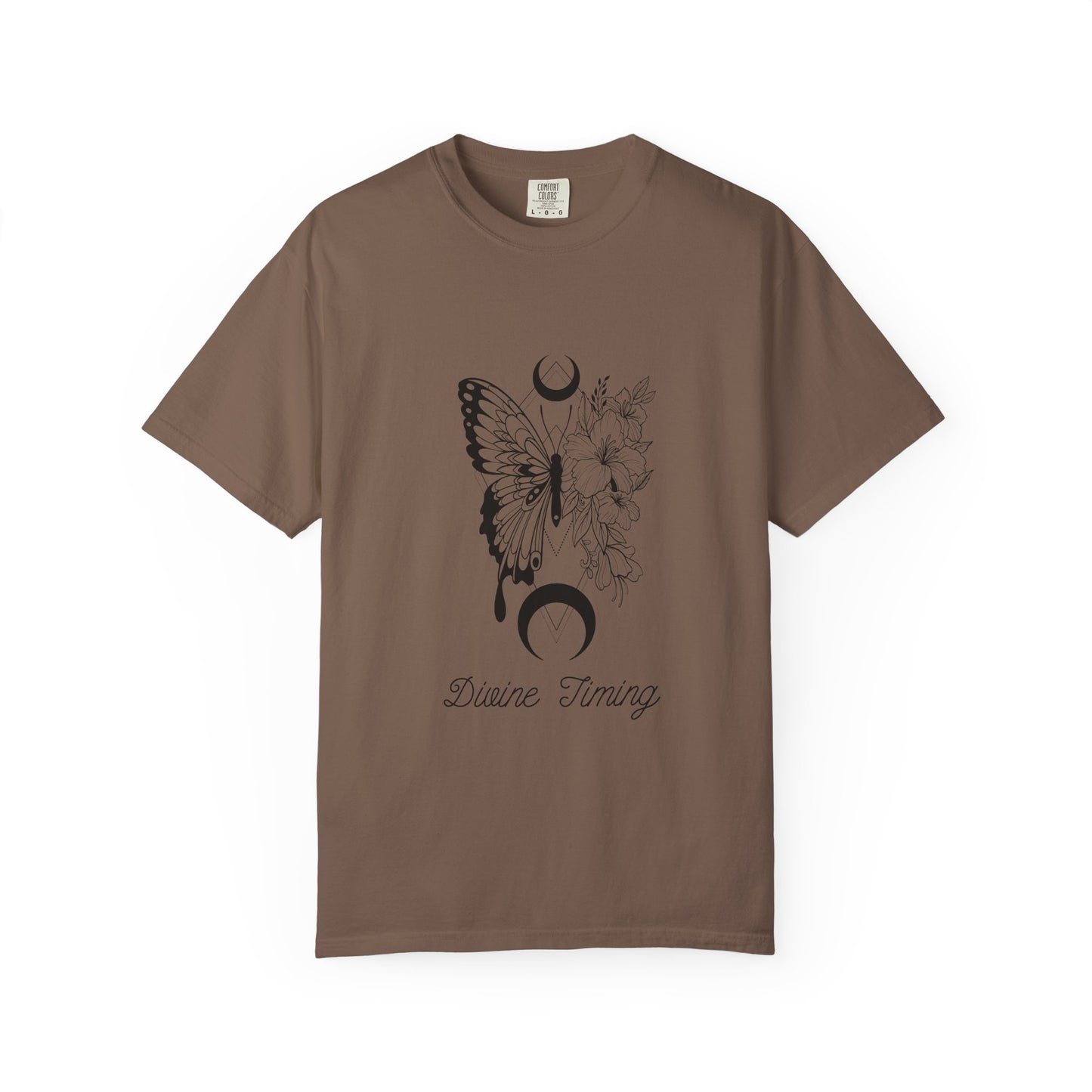 Divine Timing Butterfly T-Shirt - Unisex Garment-Dyed Tee for Nature Lovers