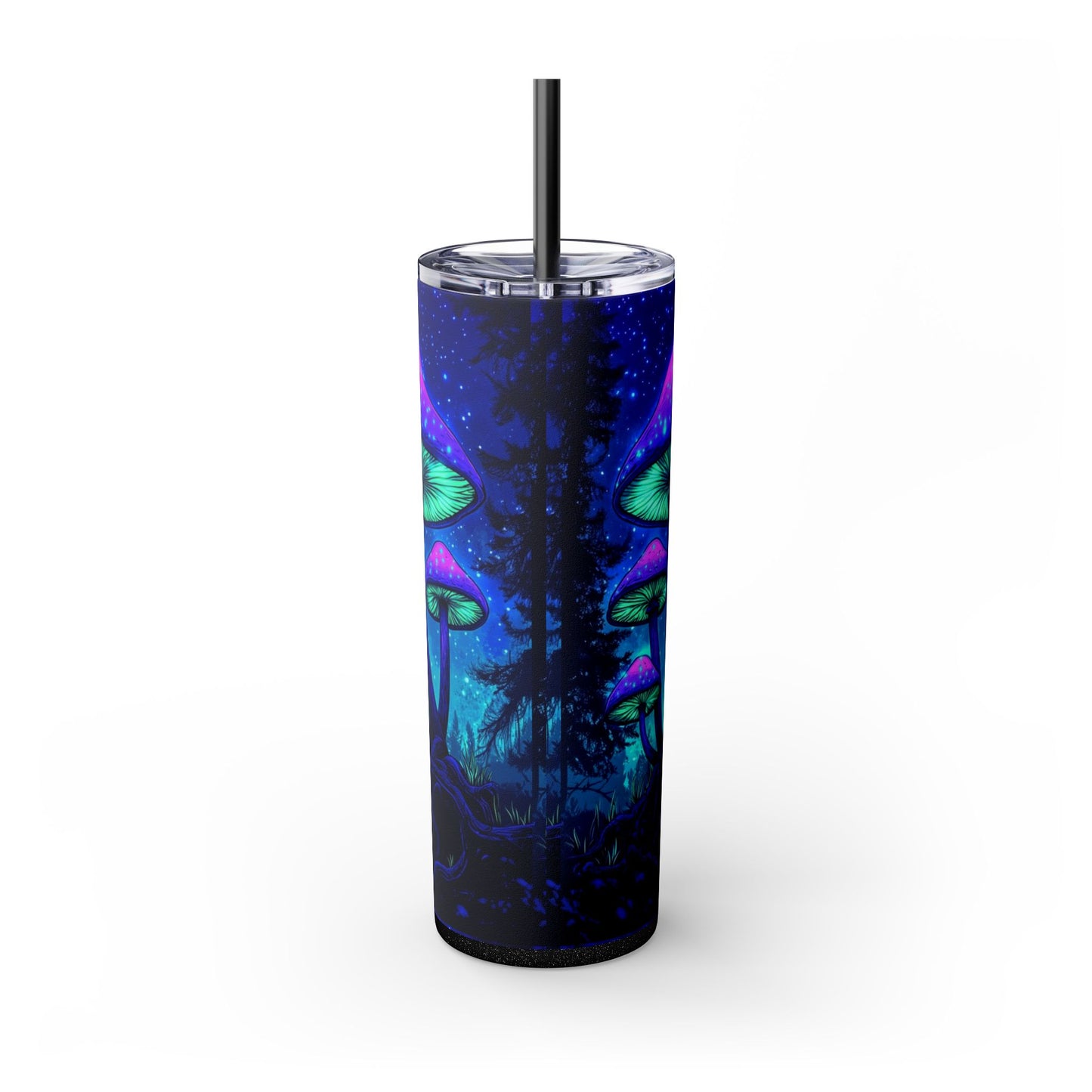 Cosmic Mushroom Skinny Tumbler, 20oz | Colorful Travel Mug, Psychedelic Drinkware, Gift for Nature Lovers, Summer Sips, Festival Essentials