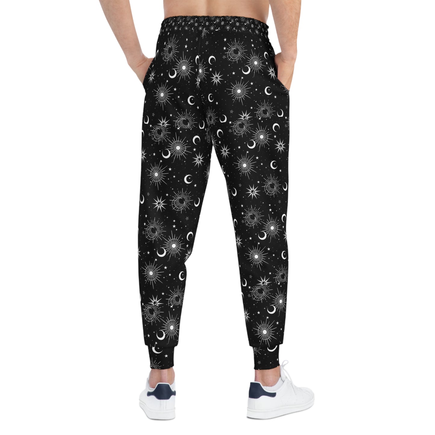 Celestial Athletic Joggers, Cosmic Sweatpants for Outdoor Activities, Yoga Wear, Starry Night Lounge Pants, Gifts for Astrology Lovers