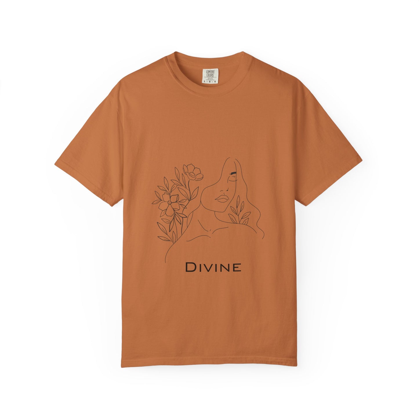 Divine Unisex Garment-Dyed T-Shirt - Floral Graphic Tee