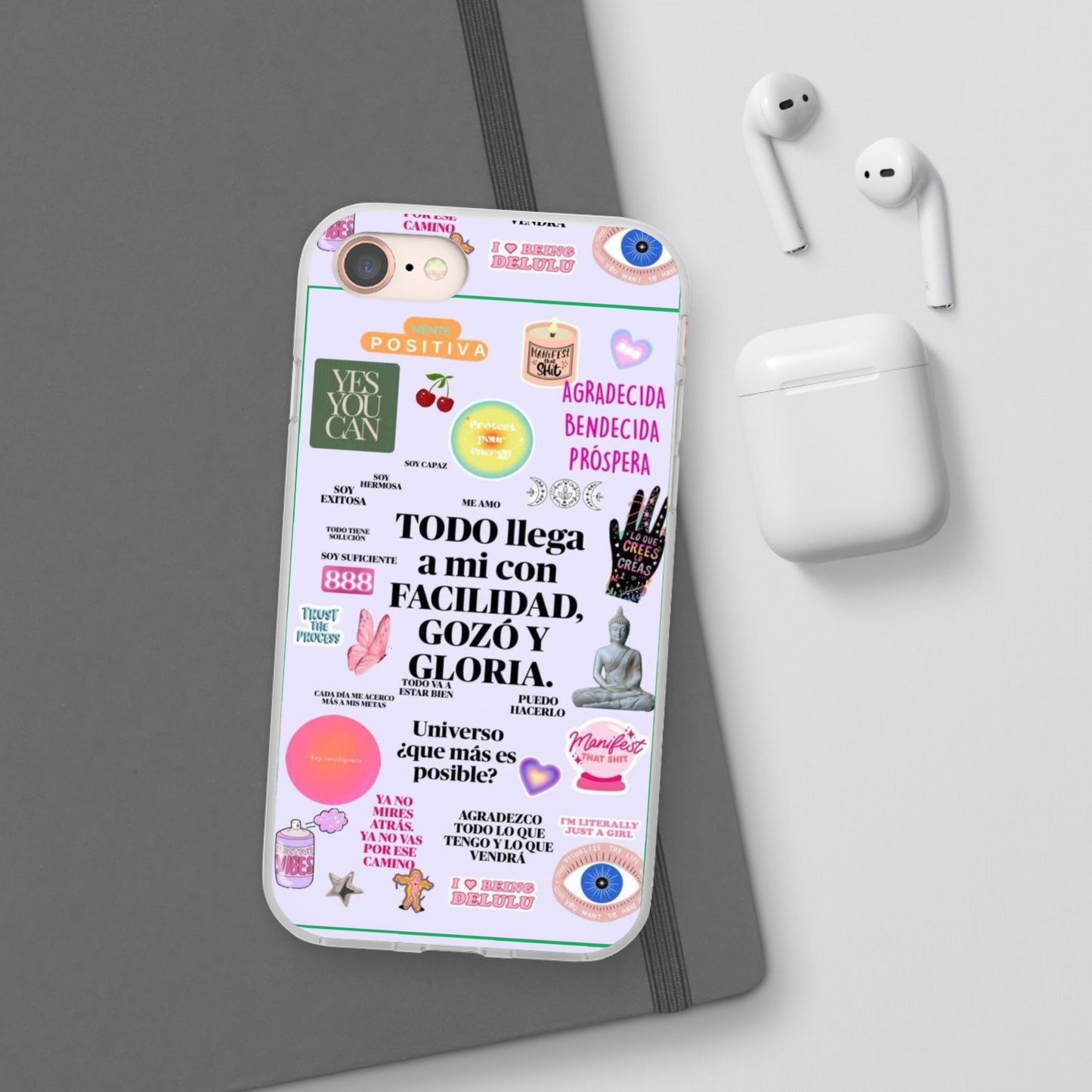 Positive Affirmation Flexi Cases for iPhone, Inspirational Phone Cover, Motivational Case, Gift for Her, Trendy Phone Protector