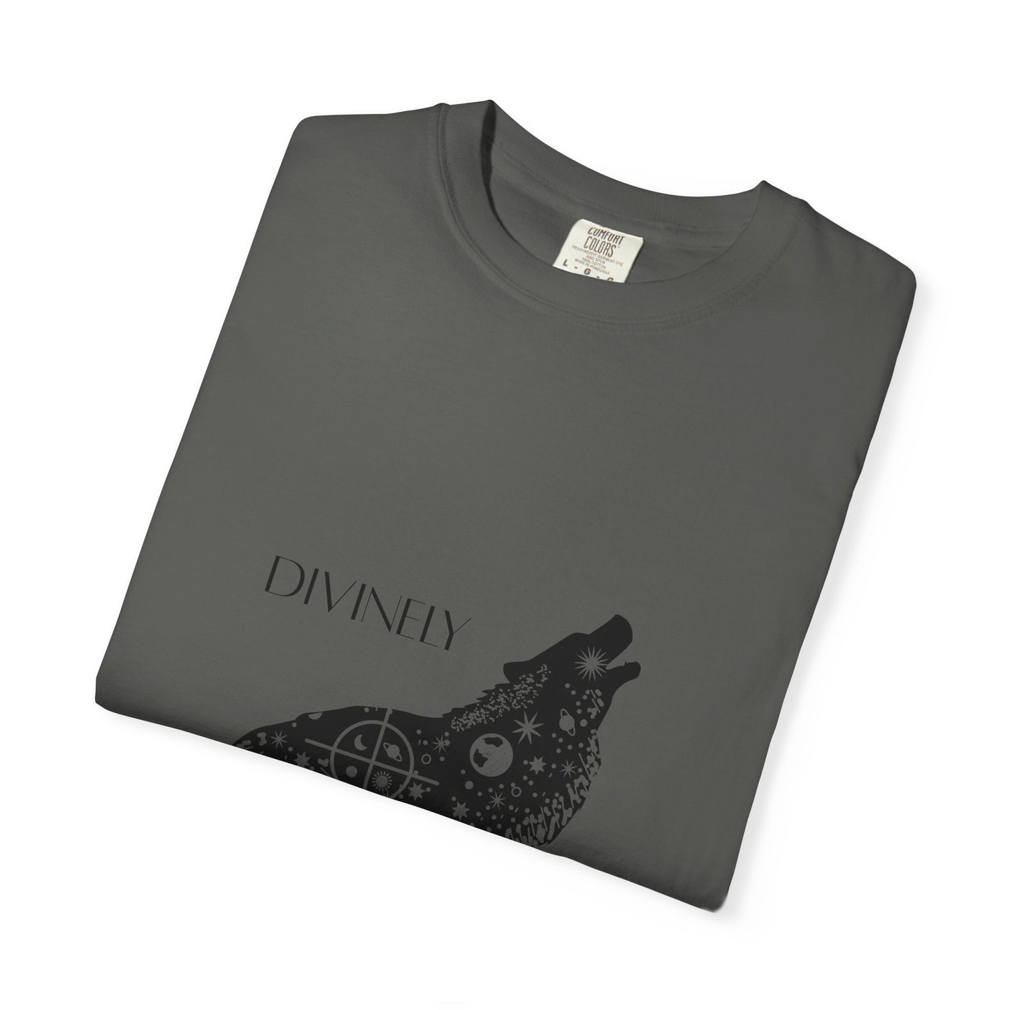 Divinely Guided Wolf T-Shirt - Unisex Garment-Dyed Tee for Spiritual Seekers