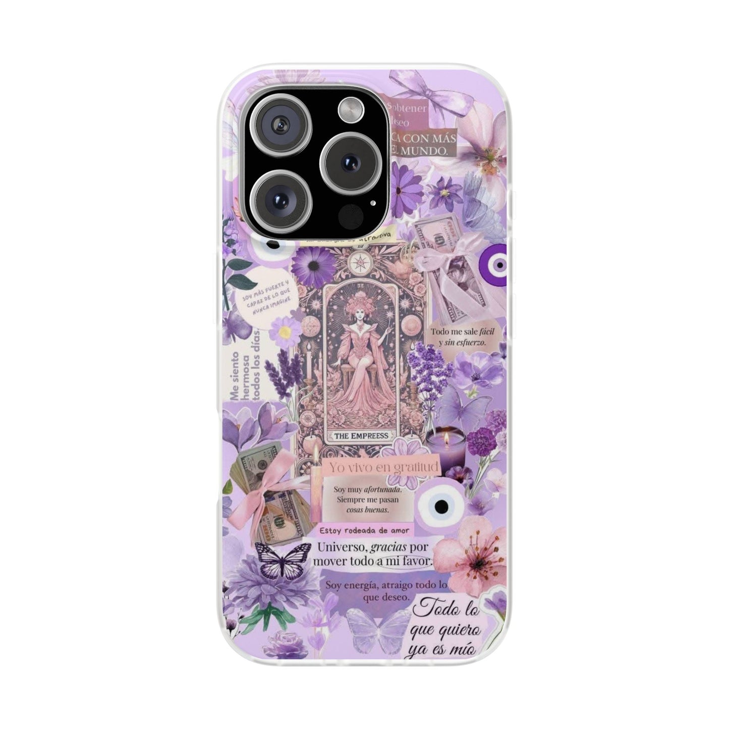 Purple Floral Flexi Phone Case, Personalized Phone Cover, Boho Chic Case, Cute Gift for Her, Birthday Accessory, Nature Lover Design